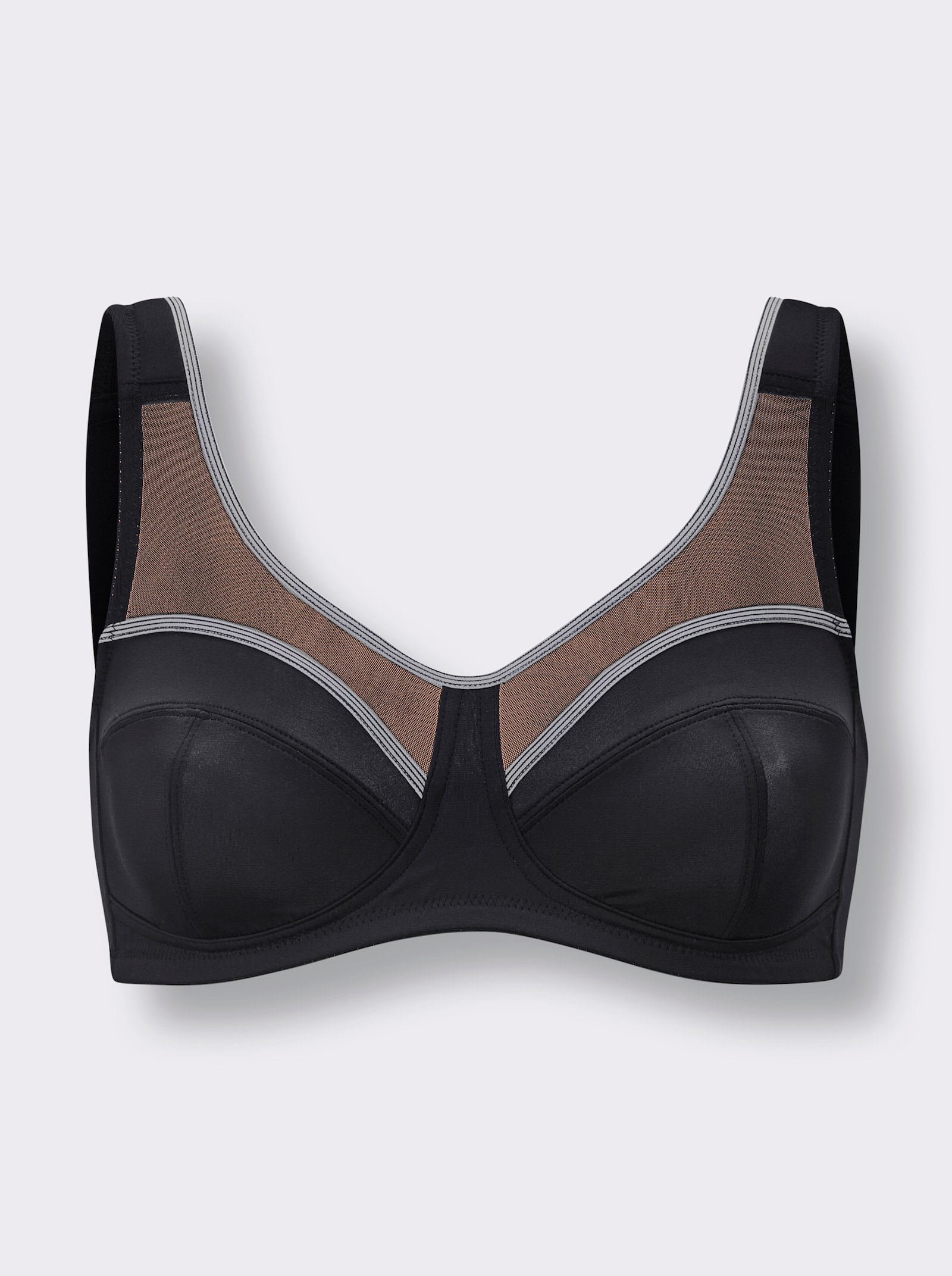 wäschepur Entlastungs-BH ohne Bügel - schwarz-weiß