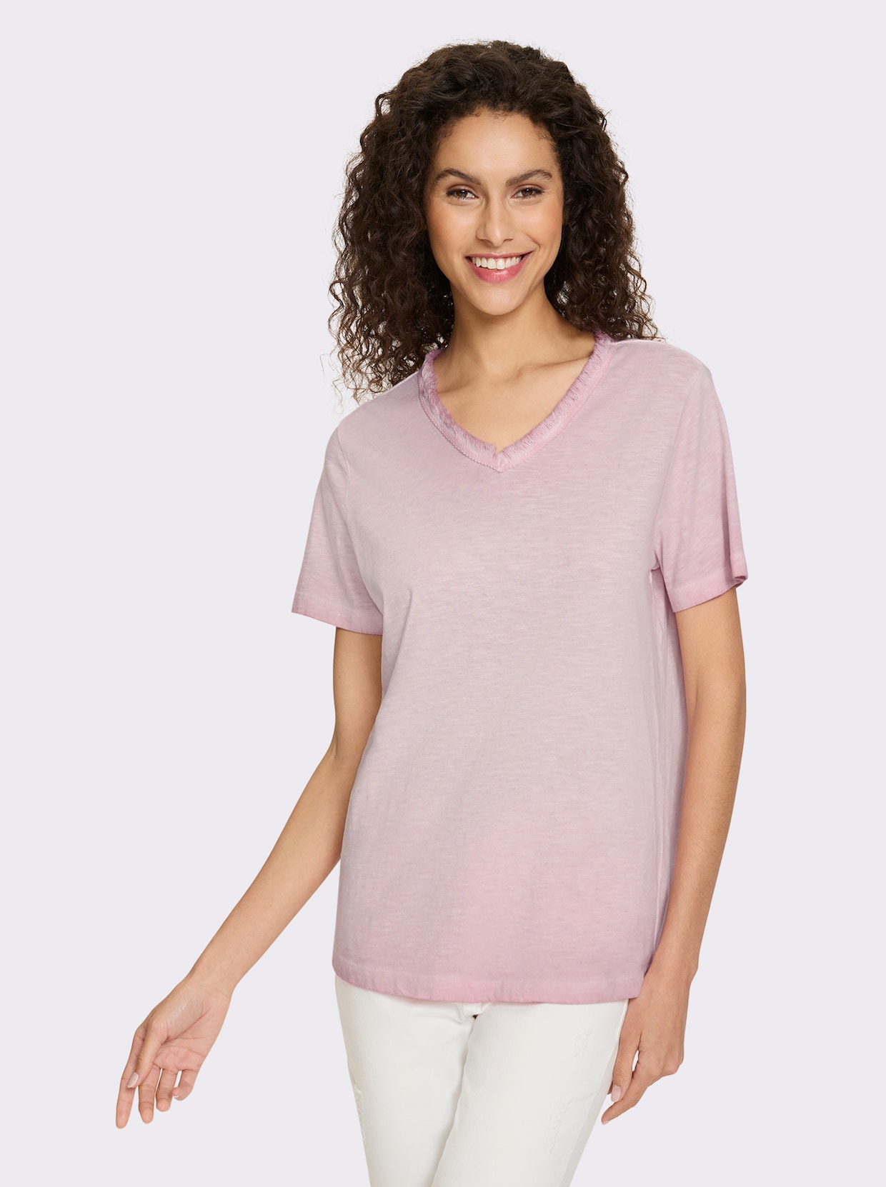 heine V-Shirt - rosenholz