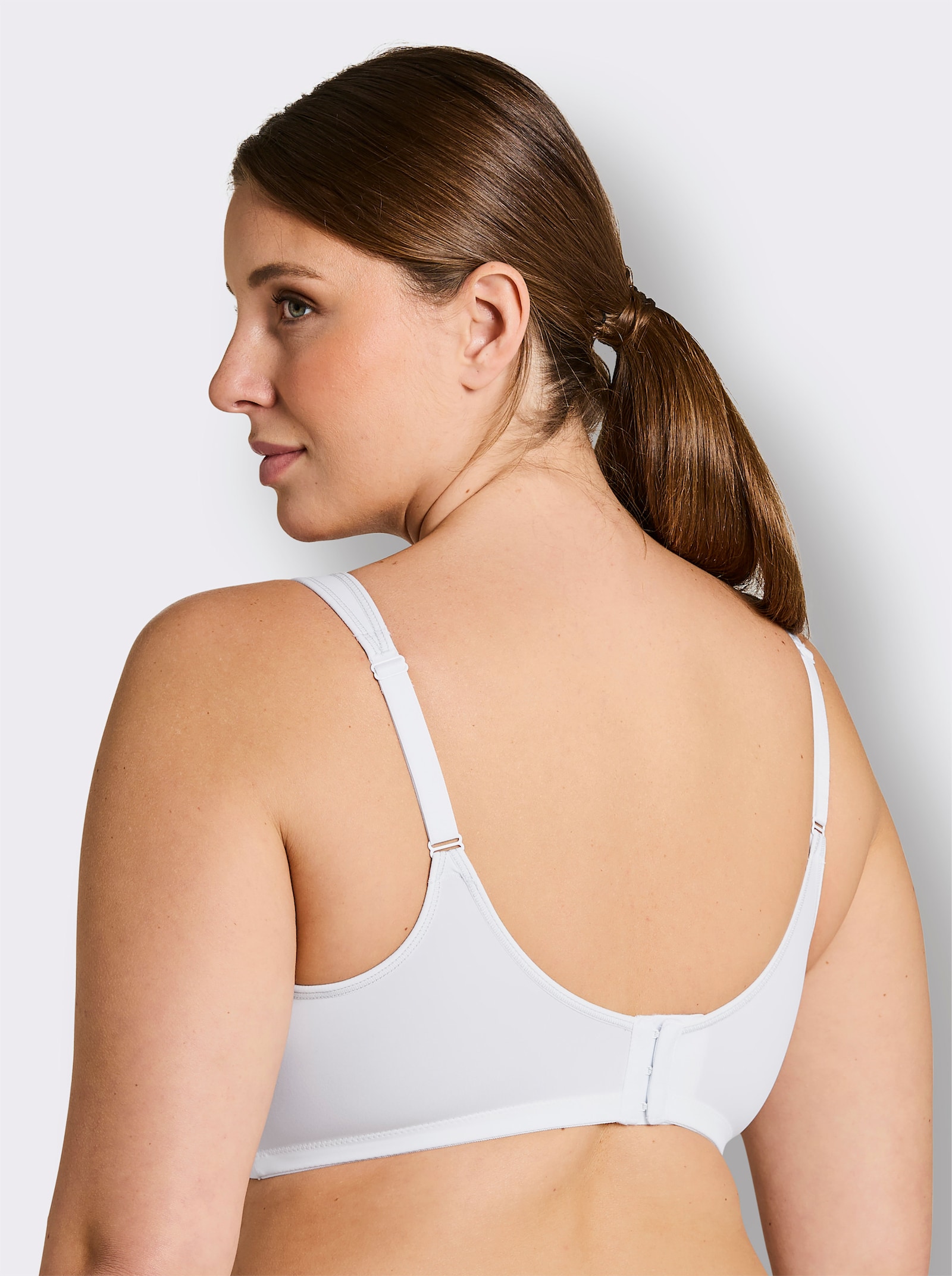 Viania Sport-BH ohne Bügel mit Frotteefutter - weiß