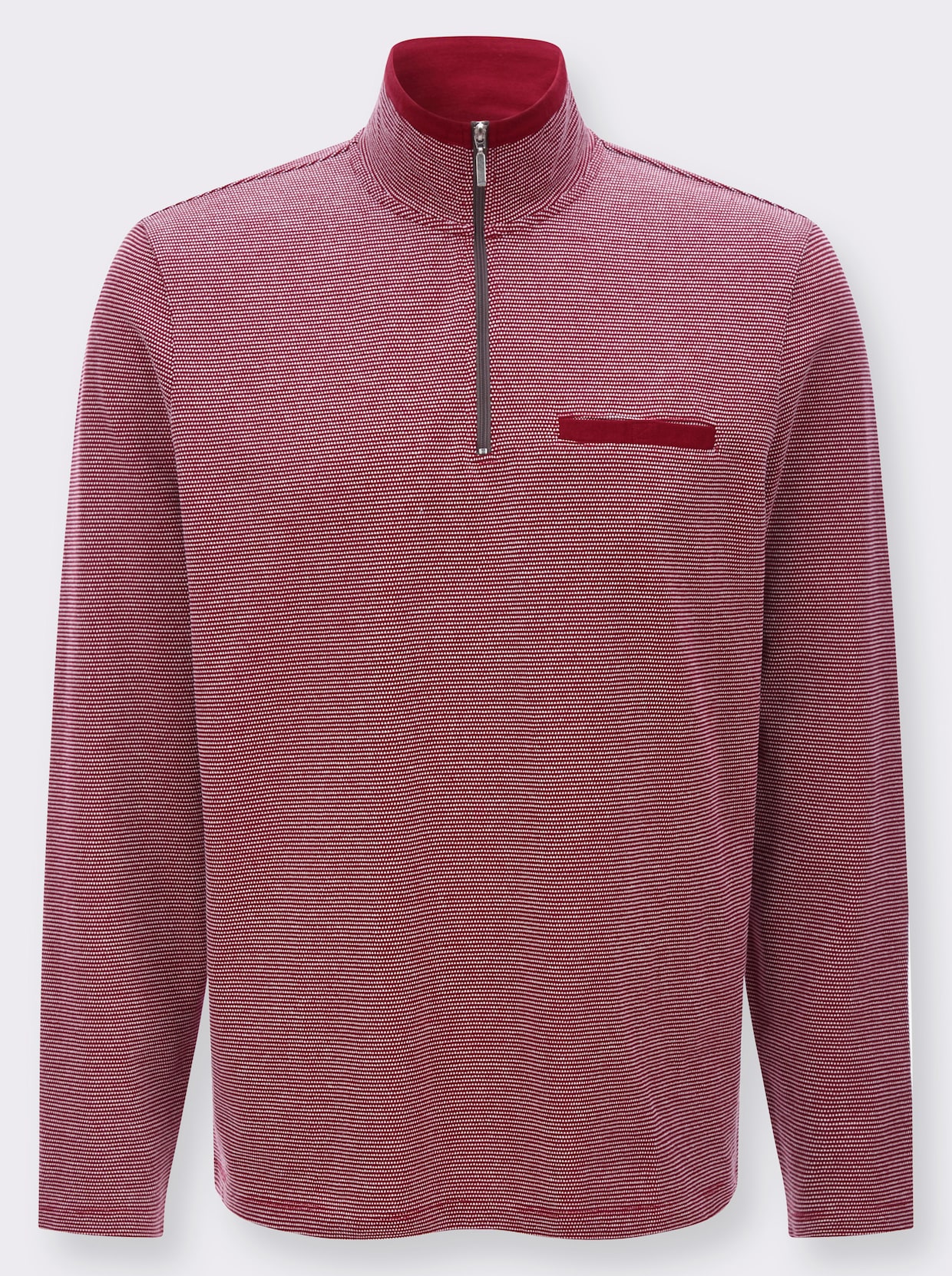 Sweatshirt mit Brusttasche - dunkelrot-gemustert