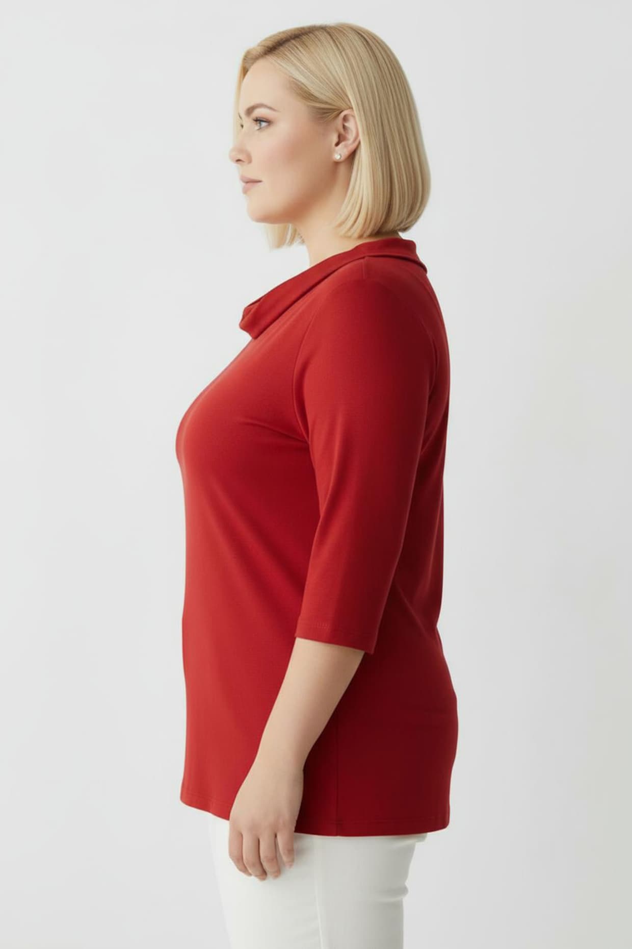 Wasserfallshirt mit 3/4-langen Ärmeln - zimt