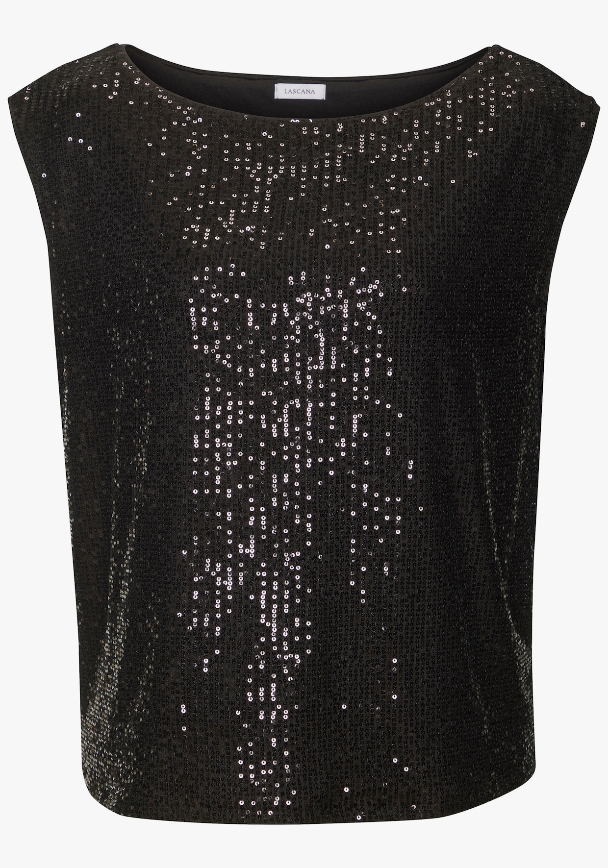 LASCANA Paillettenshirt - schwarz