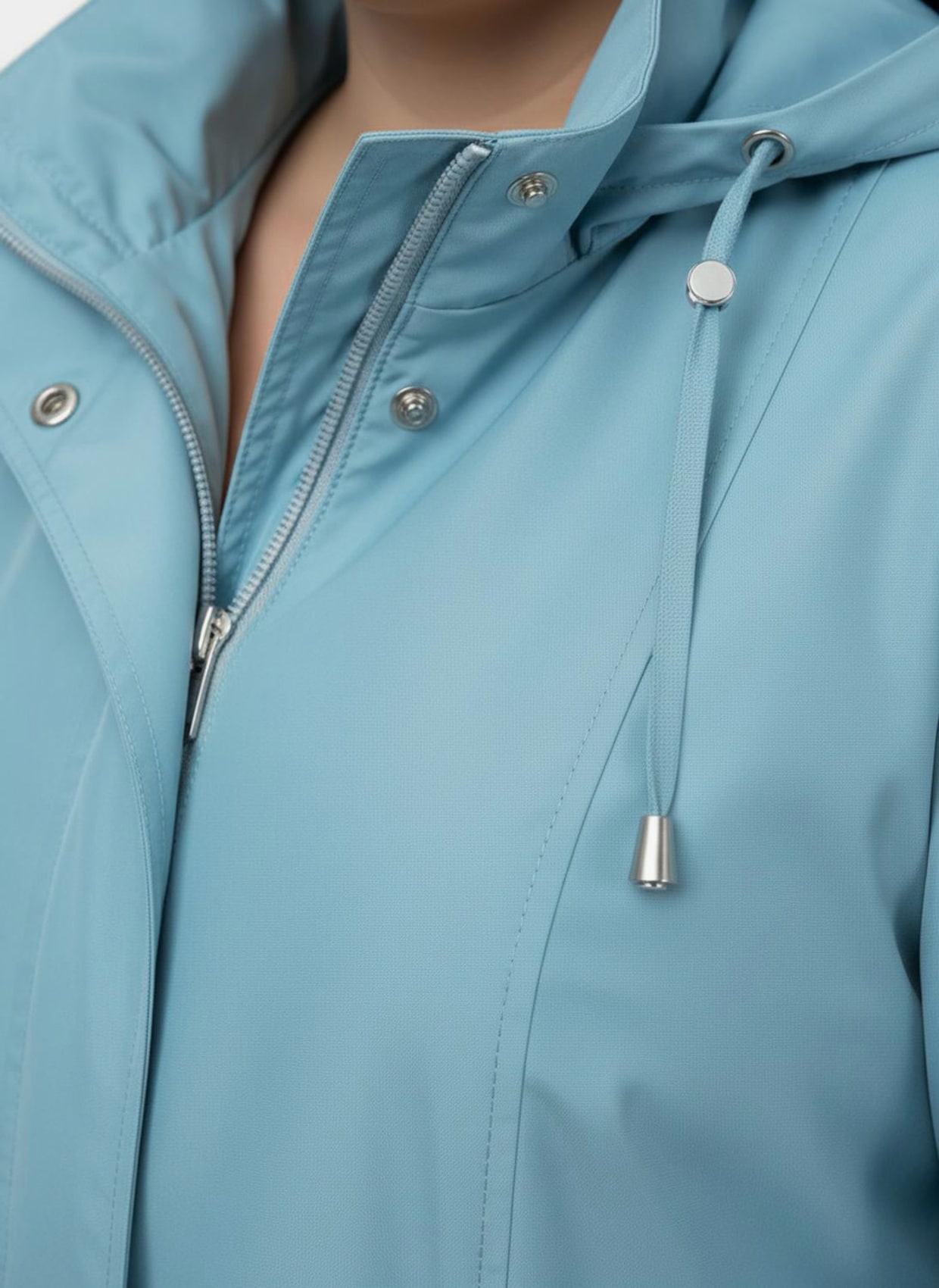 Jacke mit regulierbarer Kapuze und Taille - aquamarin