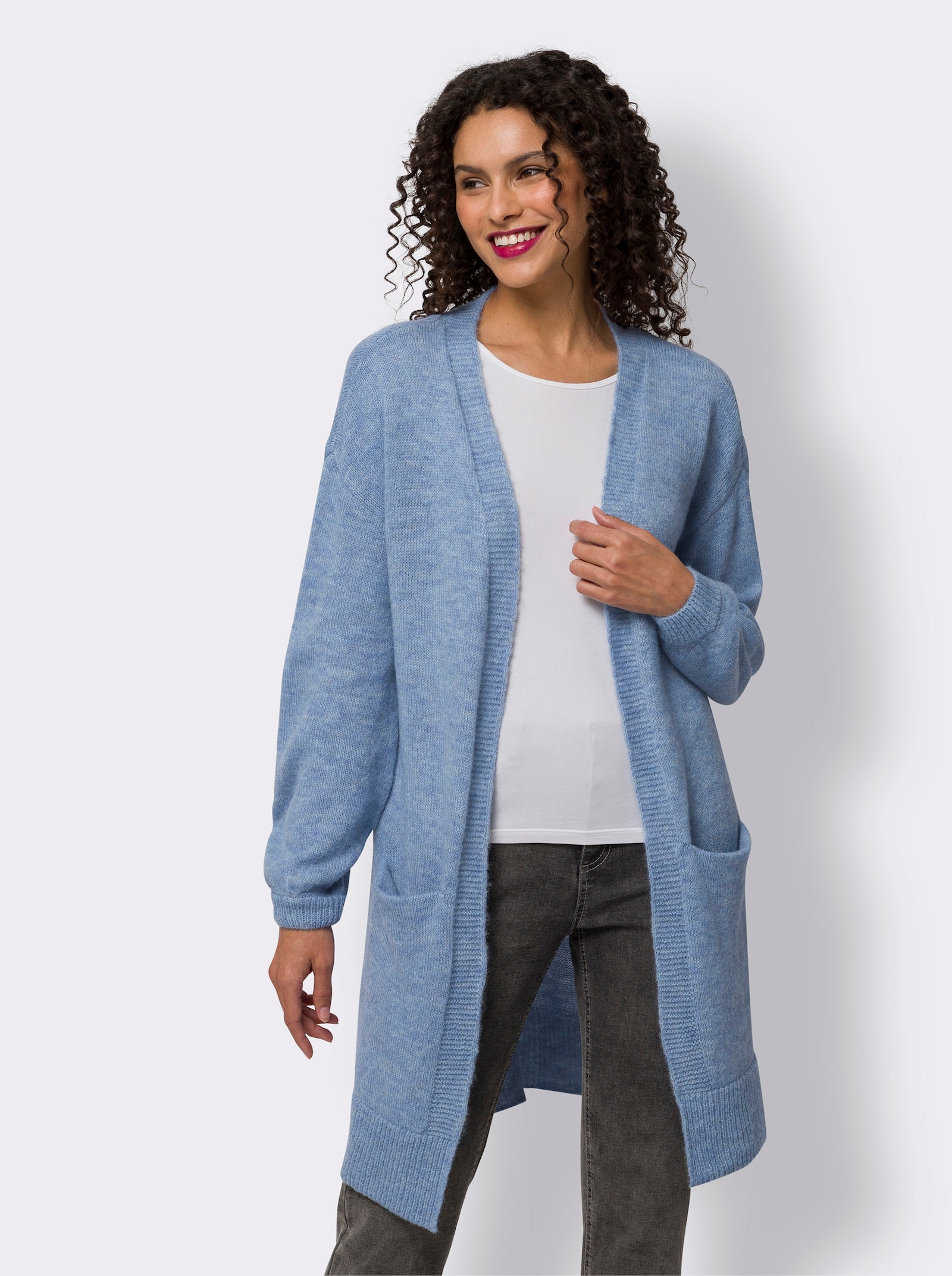 heine Veste en tricot avec poches - bleu