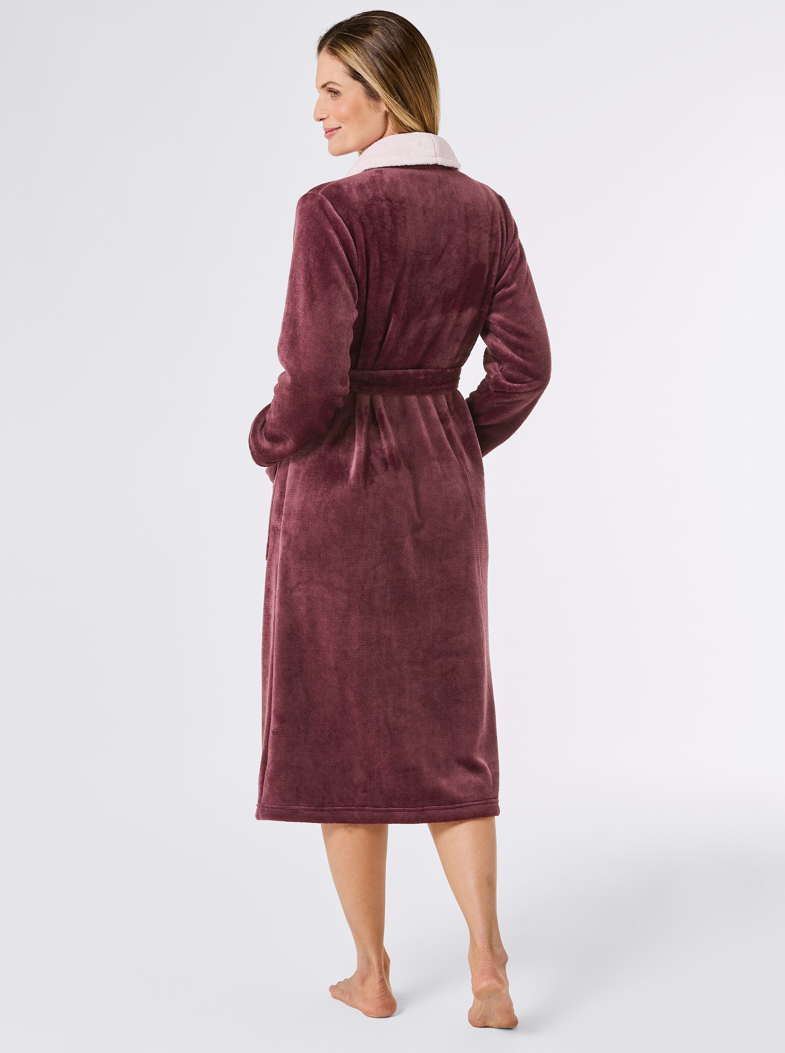 wäschepur Ochtendjas - burgundy/roze