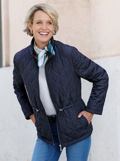 Steppjacke mit Tunnelzug in der Taille - marine