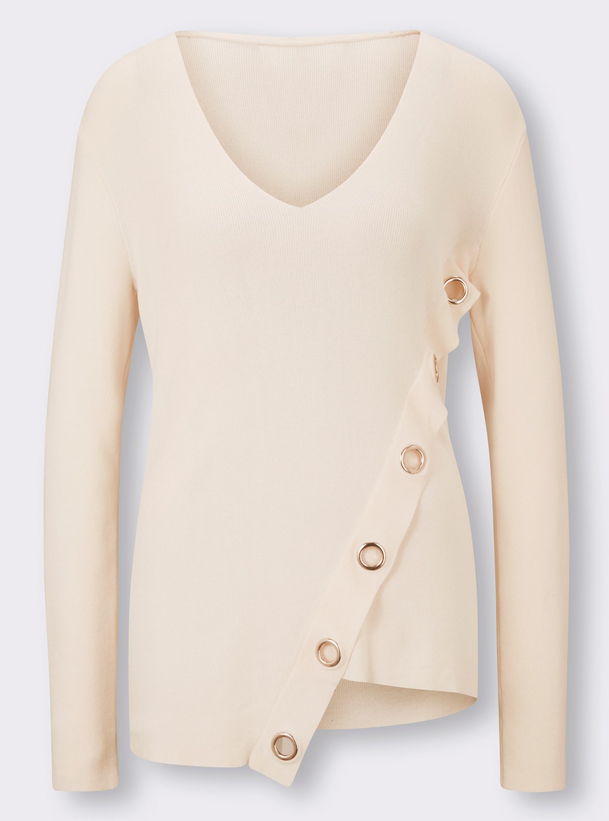 heine Pullover met V-hals - champagne