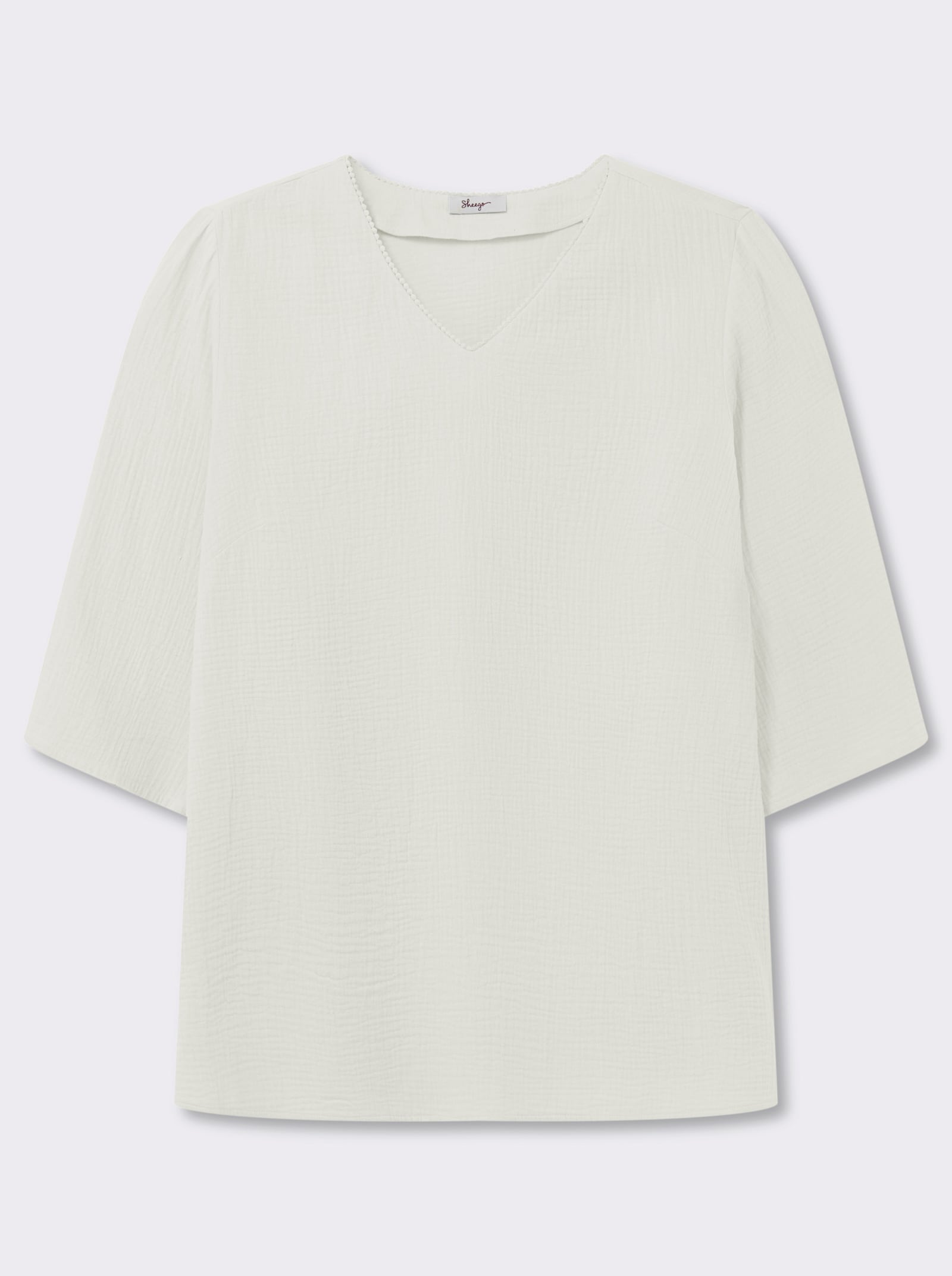 sheego Tunika aus Musselin, in A-Linie - ecru