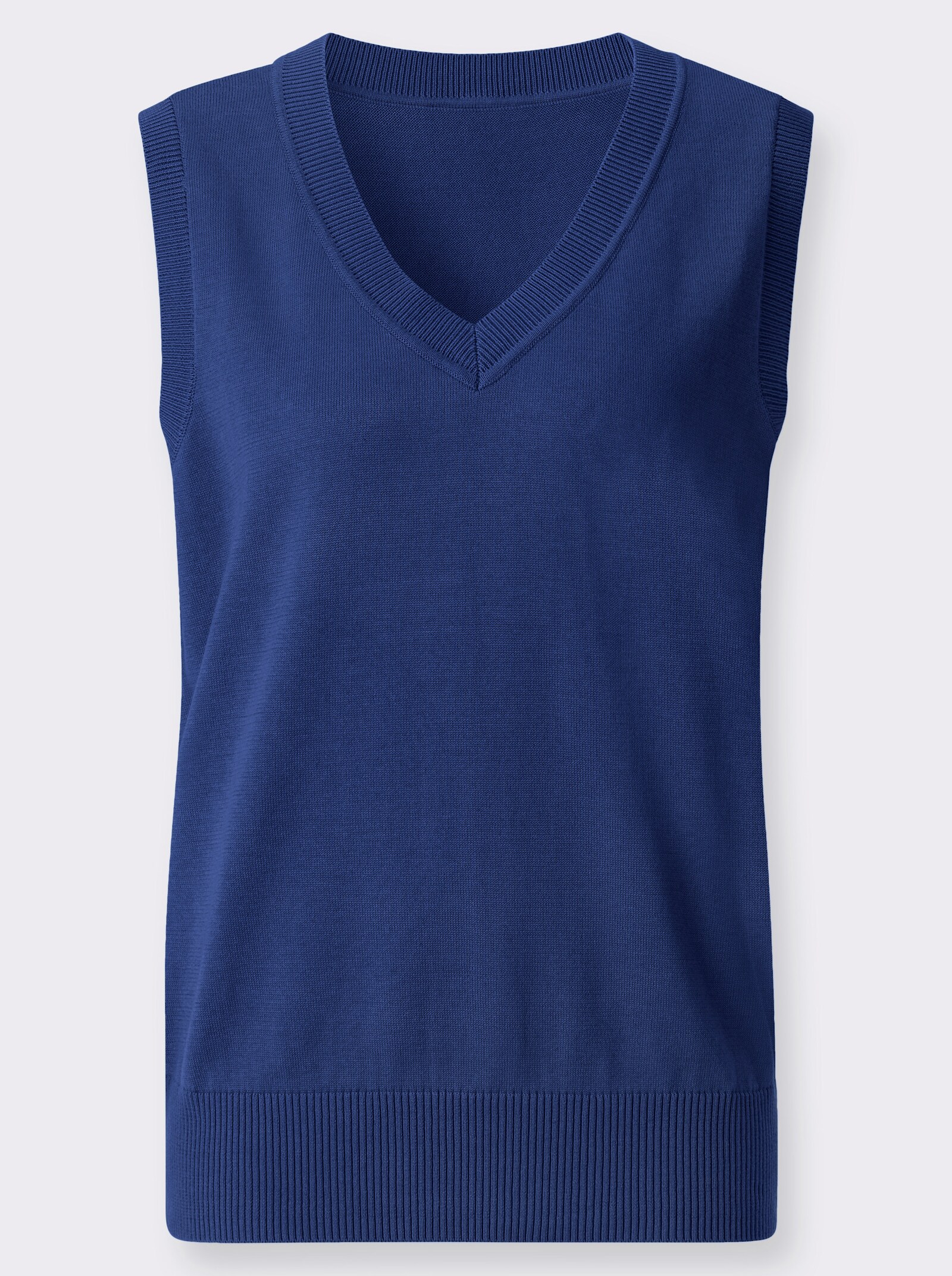 Pullunder mit gerippten Abschlüssen - royalblau