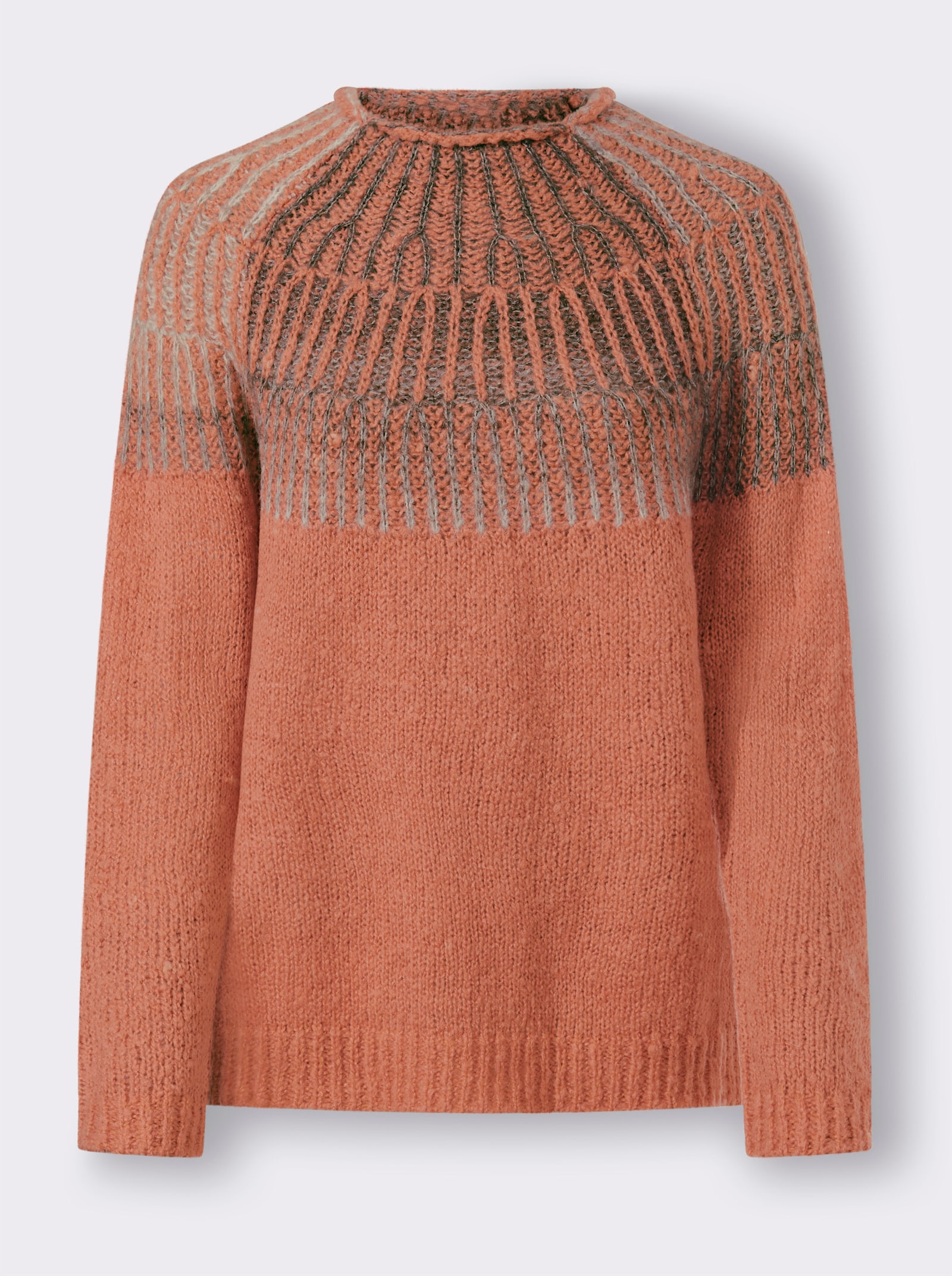 heine Strickpullover mit Raglanärmeln - papaya-meliert