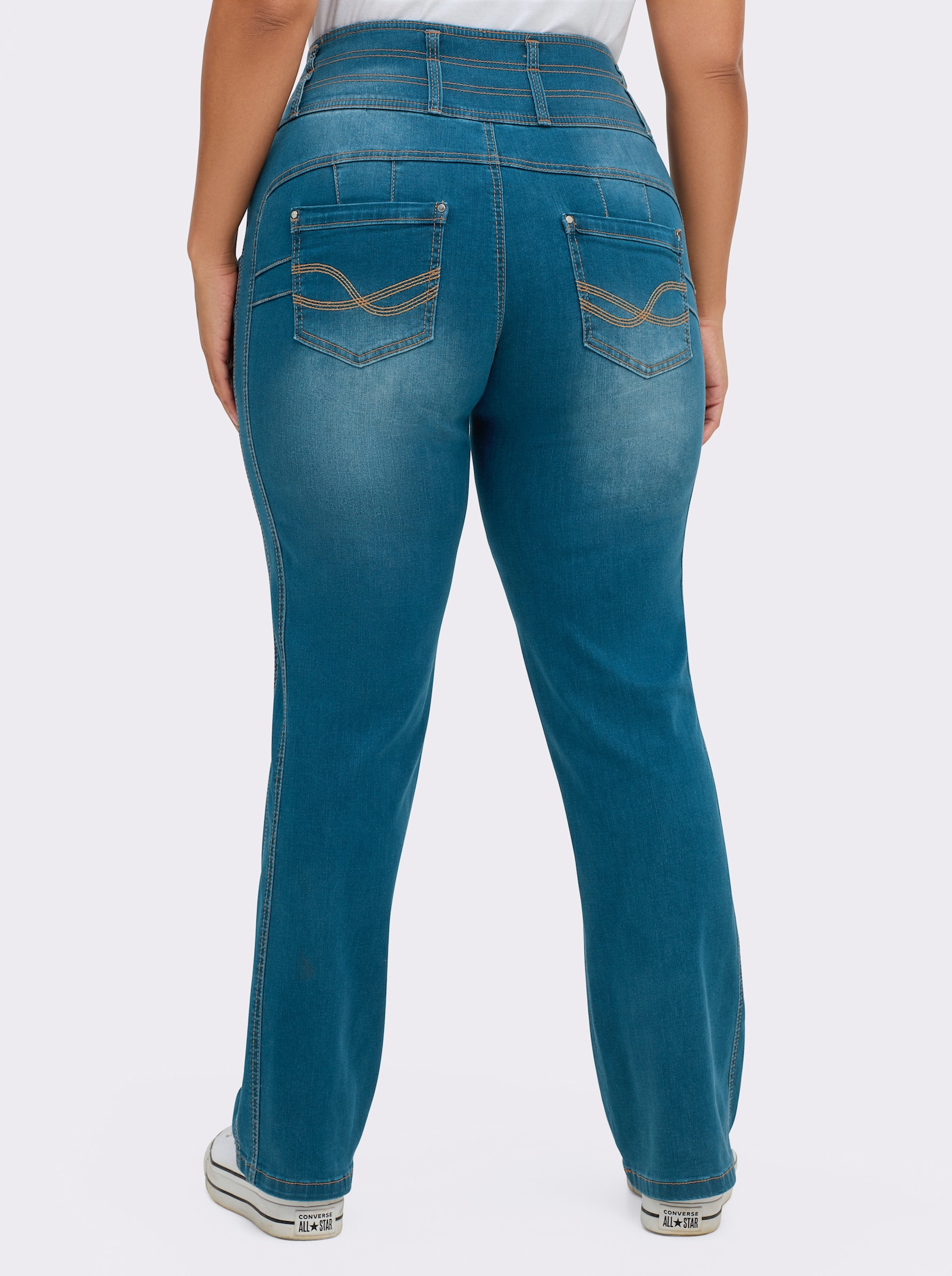 5-Pocket-Jeans mit dezent ausgestelltem Bein - blue-stone-washed
