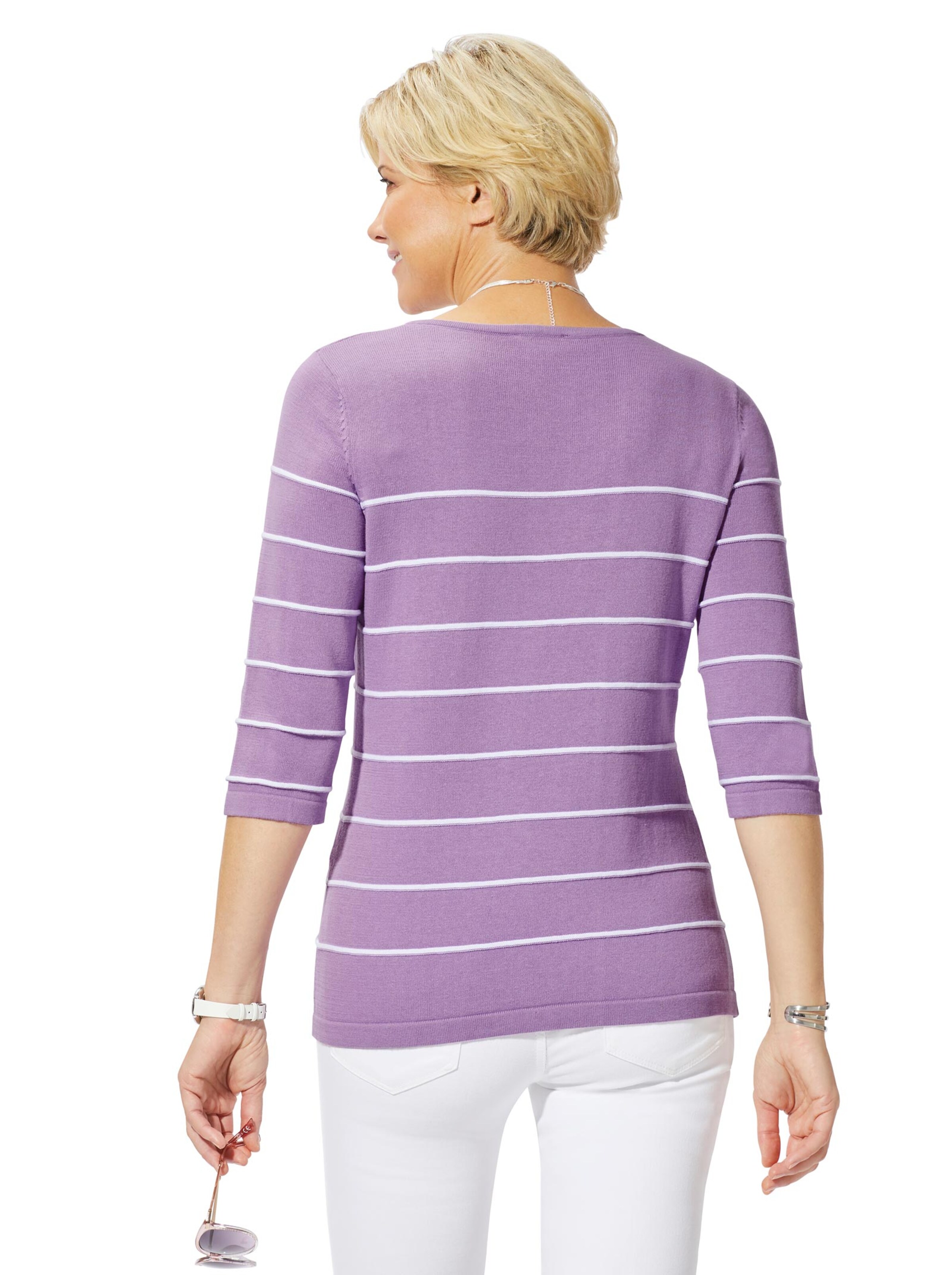 Collection L Pullover - flieder-geringelt