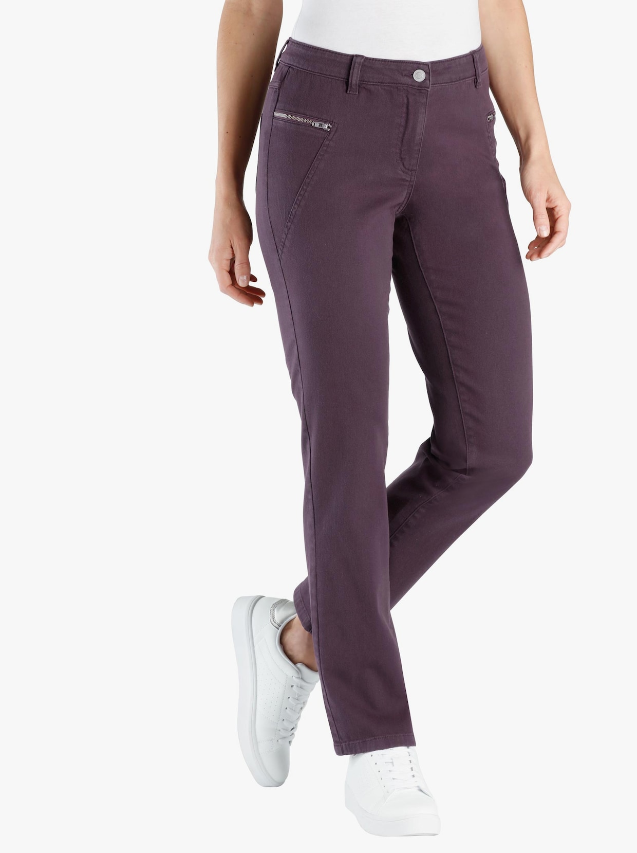 Strečové kalhoty - lilková