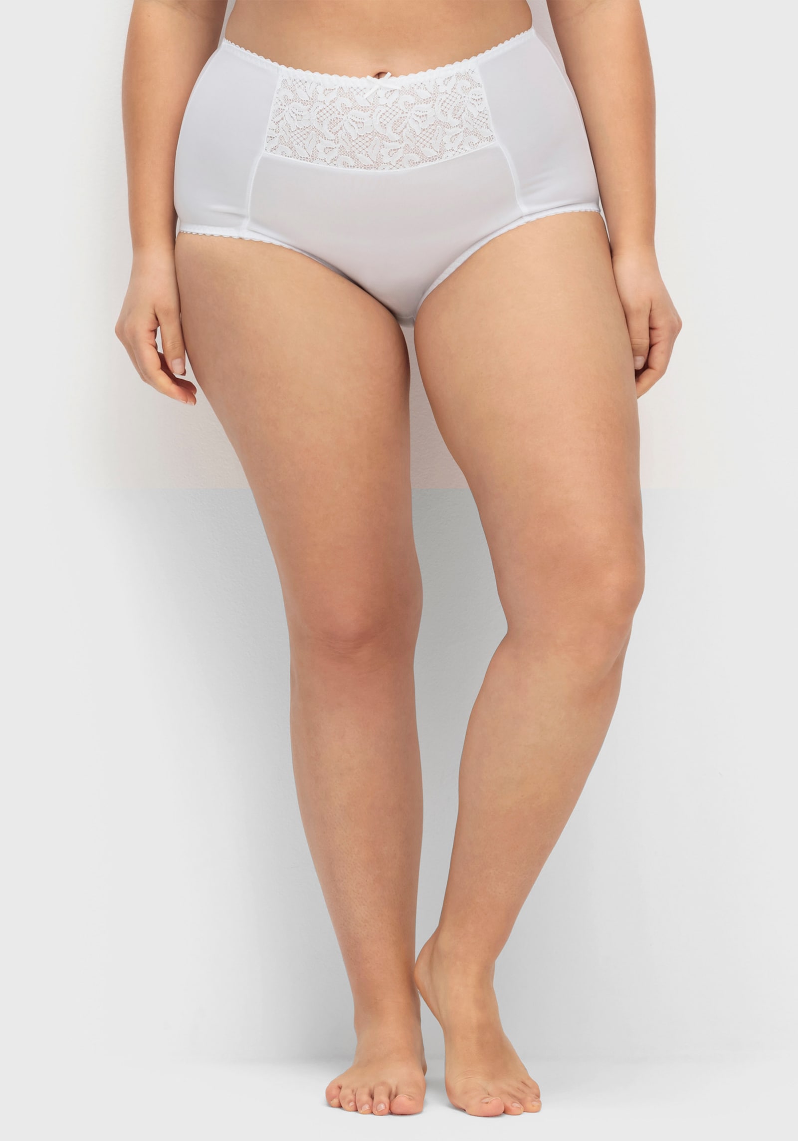 wäschepur Miederslip mit Spitzeneinsatz vorne - weiß