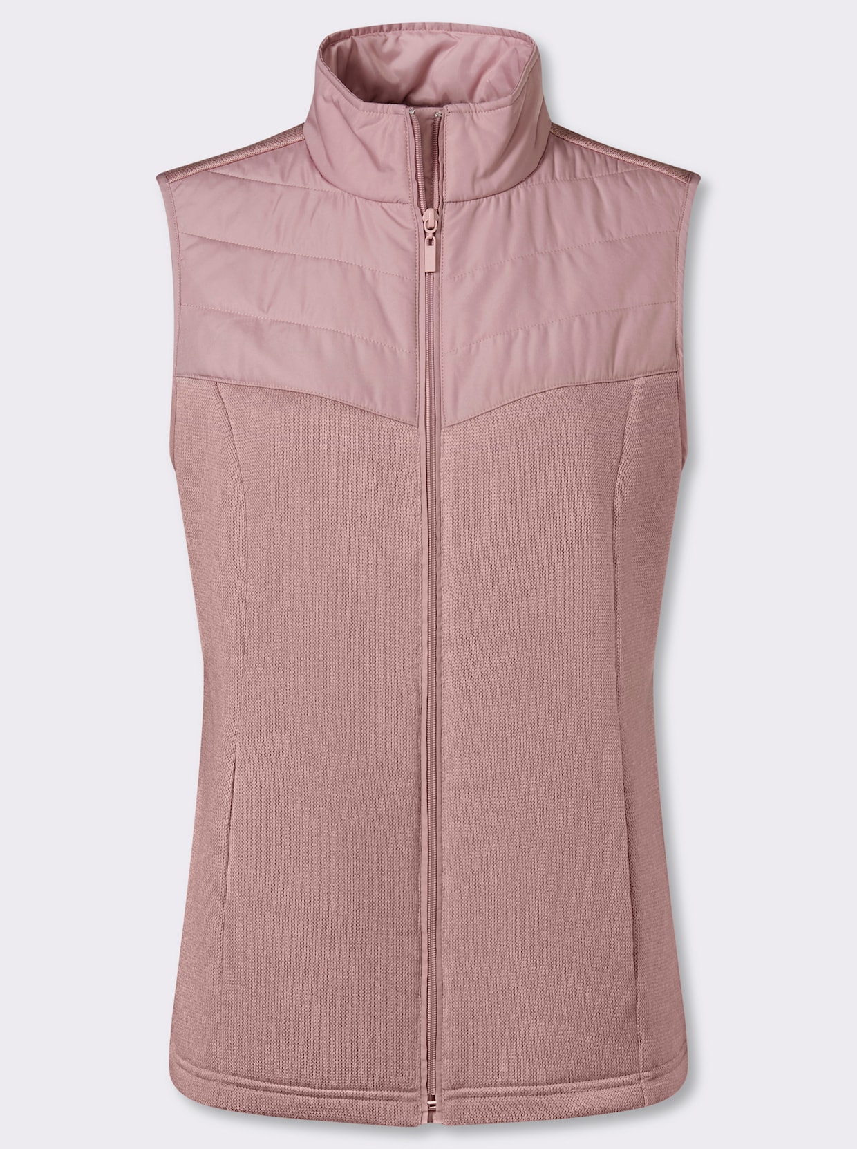 Fleeceweste mit gesteppten Einsätzen - hortensie-meliert