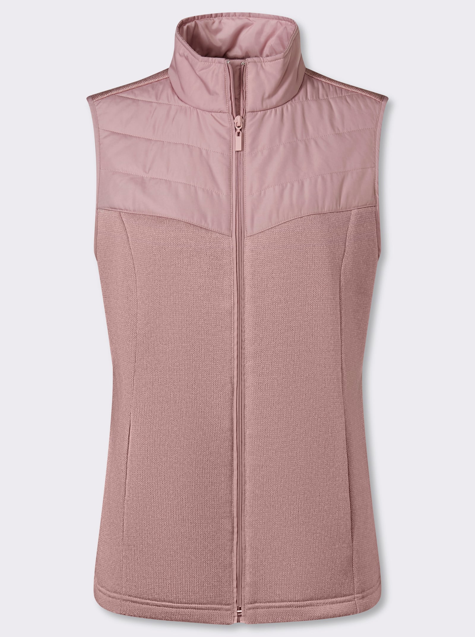 Fleeceweste mit gesteppten Einsätzen - hortensie-meliert