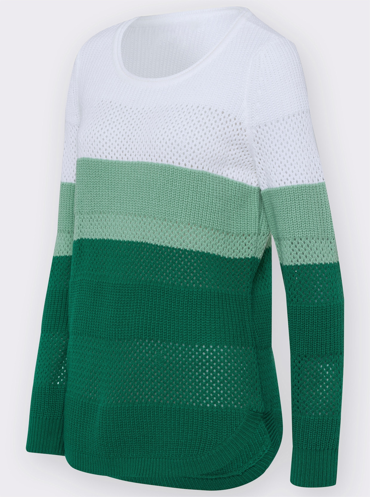 Pullover met lange mouwen - groen gestreept