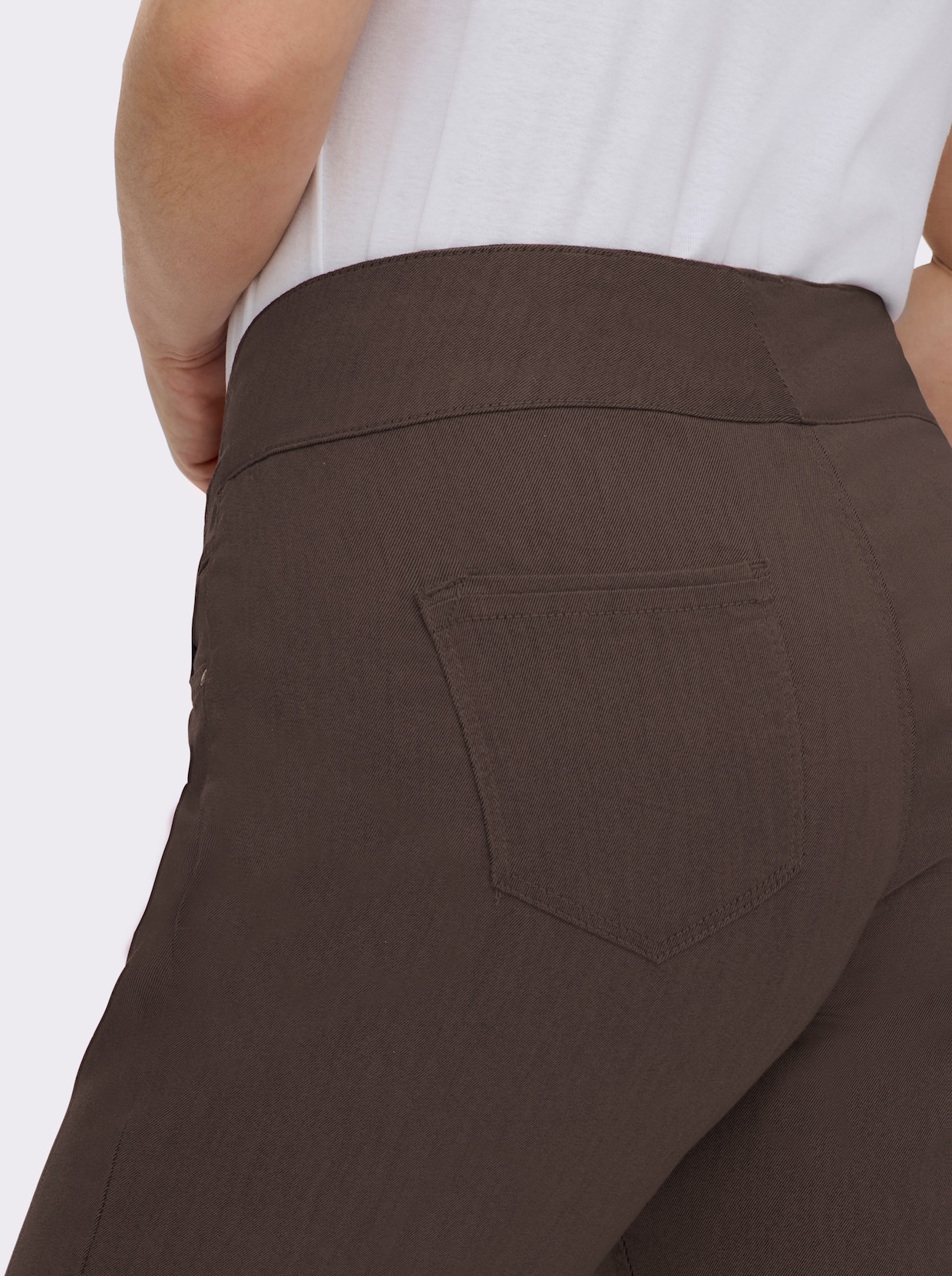 Schlupfhose mit hohem Dehnbund - schoko