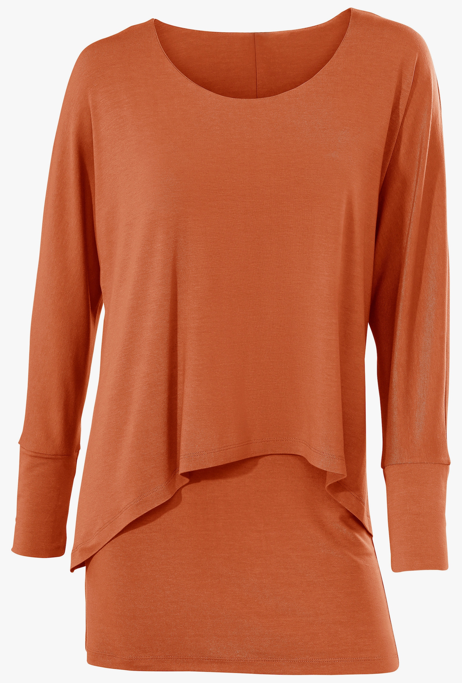 heine Rundhalsshirt mit Fledermaus-Ärmeln - papaya