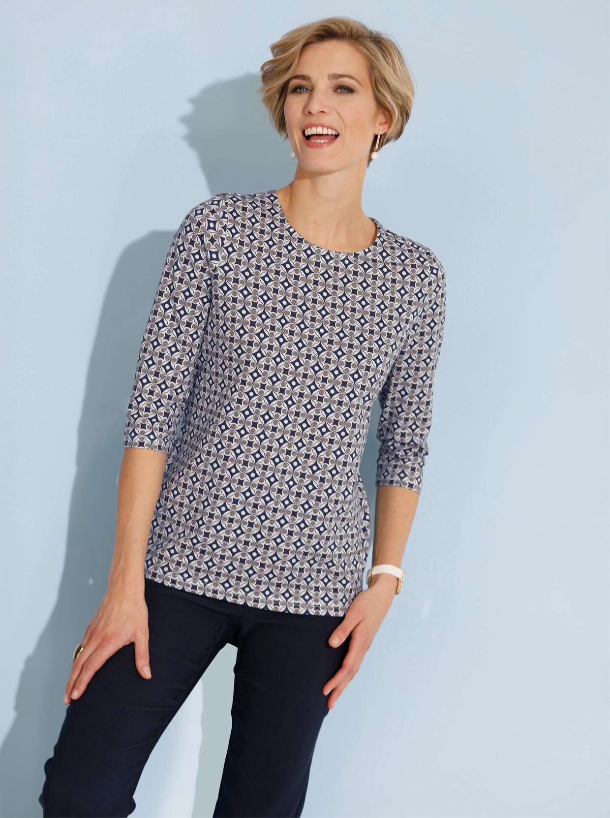 Shirt met print - marine geprint