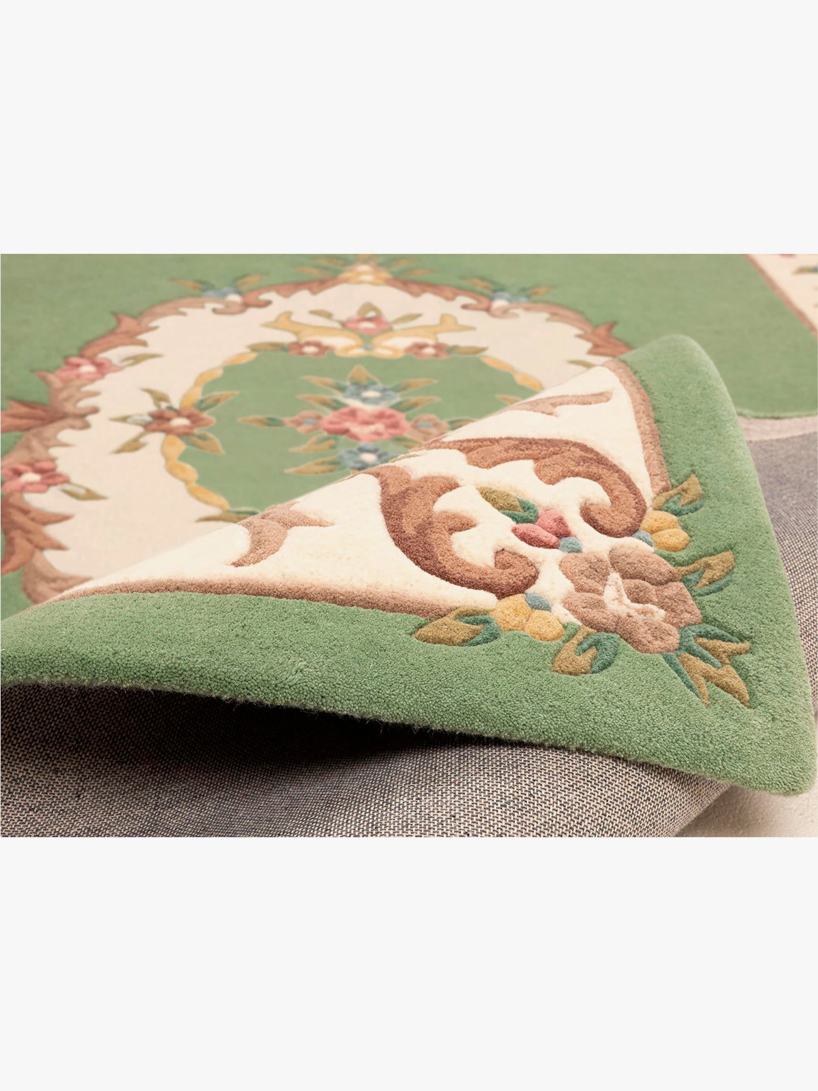 Theko Teppich - grün-gemustert