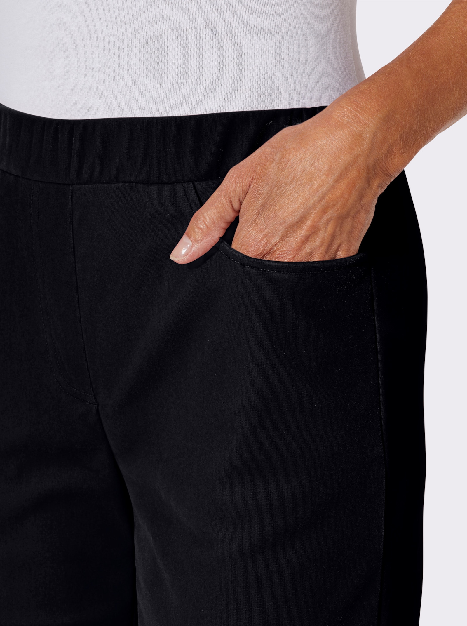 Samthose mit Rundum-Dehnbund - marine