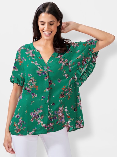 Blouse met print - smaragdgroen gedessineerd