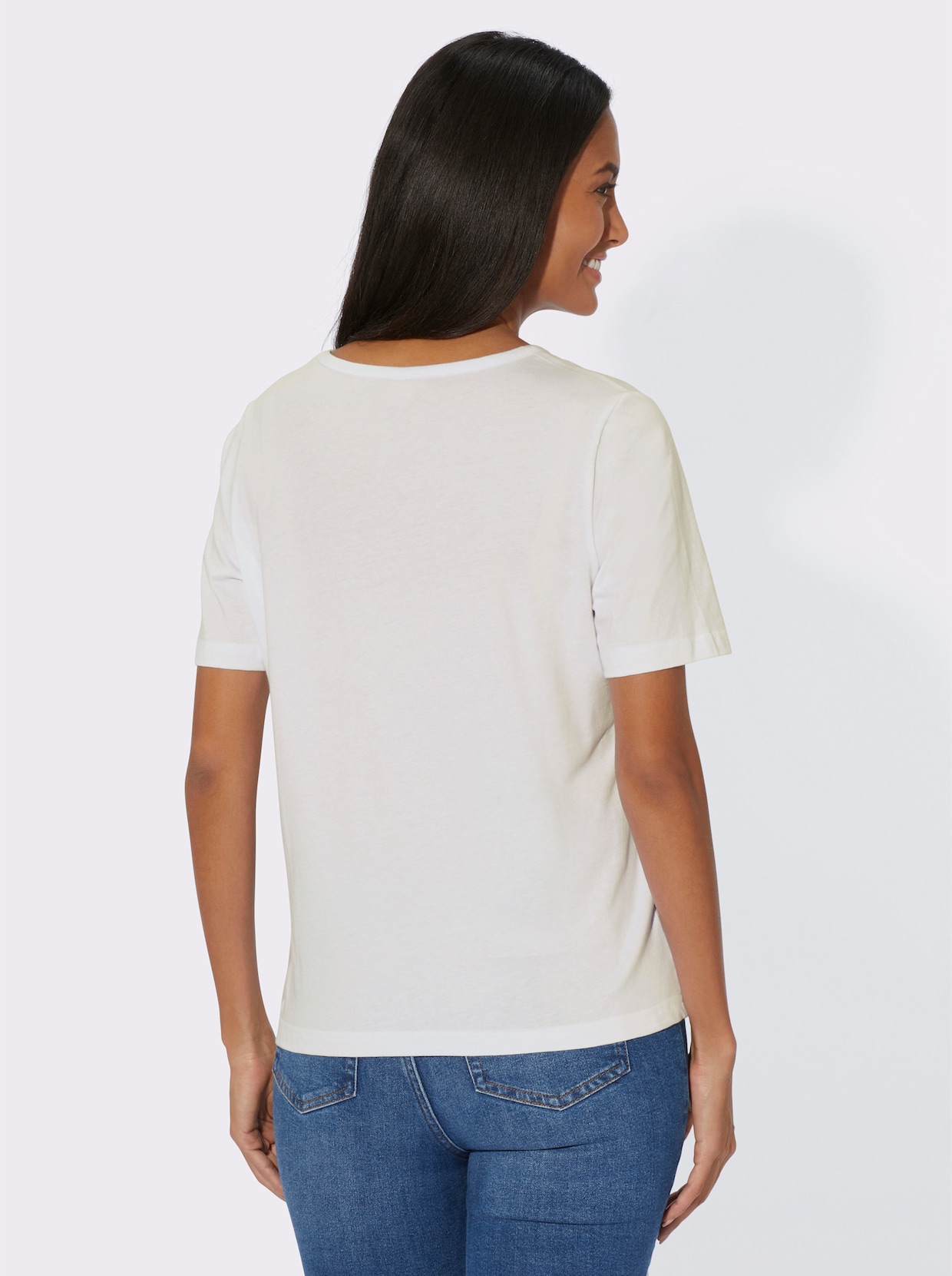Tričko s kulatým výstřihem - bílá