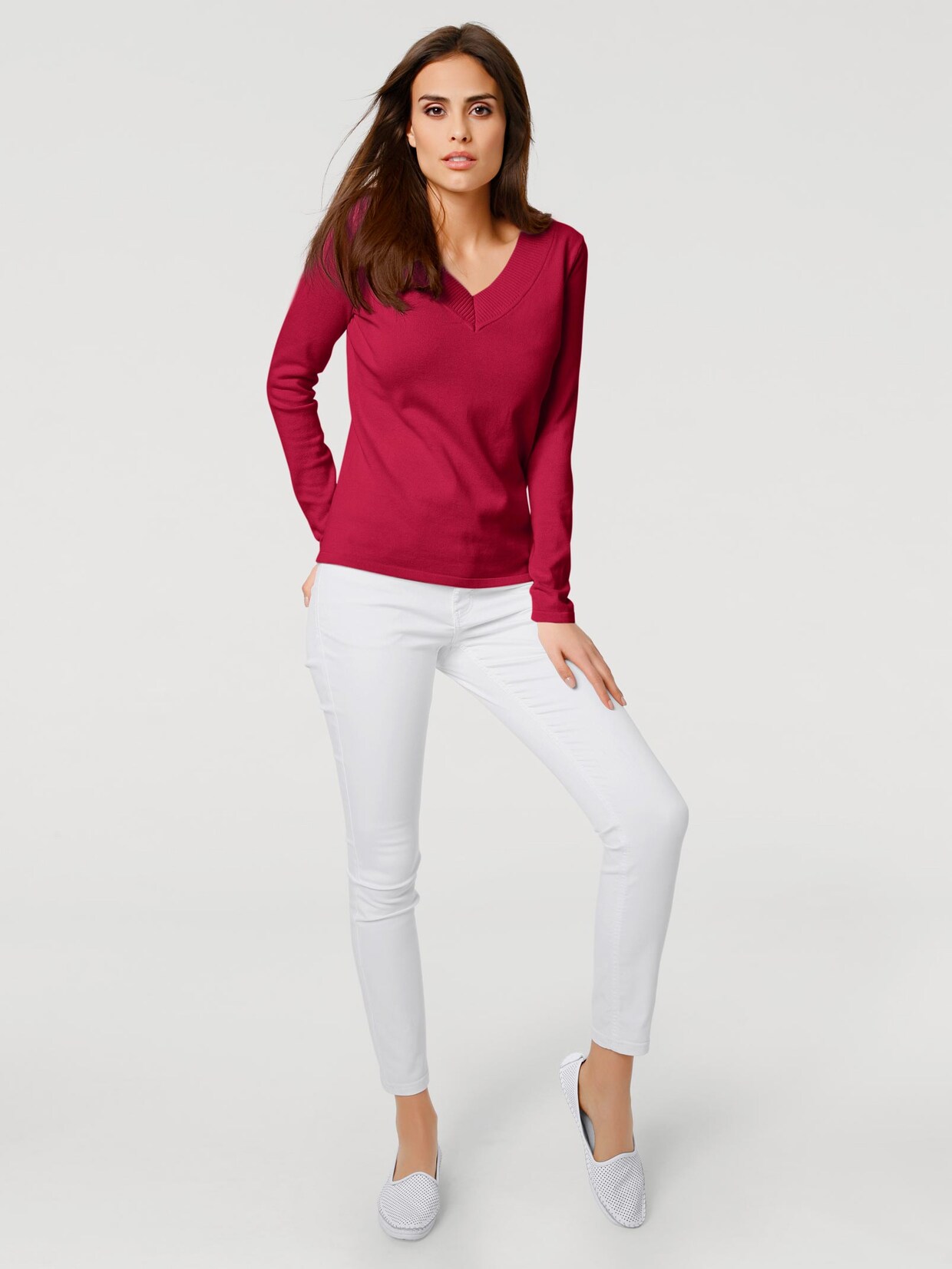 Rick Cardona V-Pullover - rot