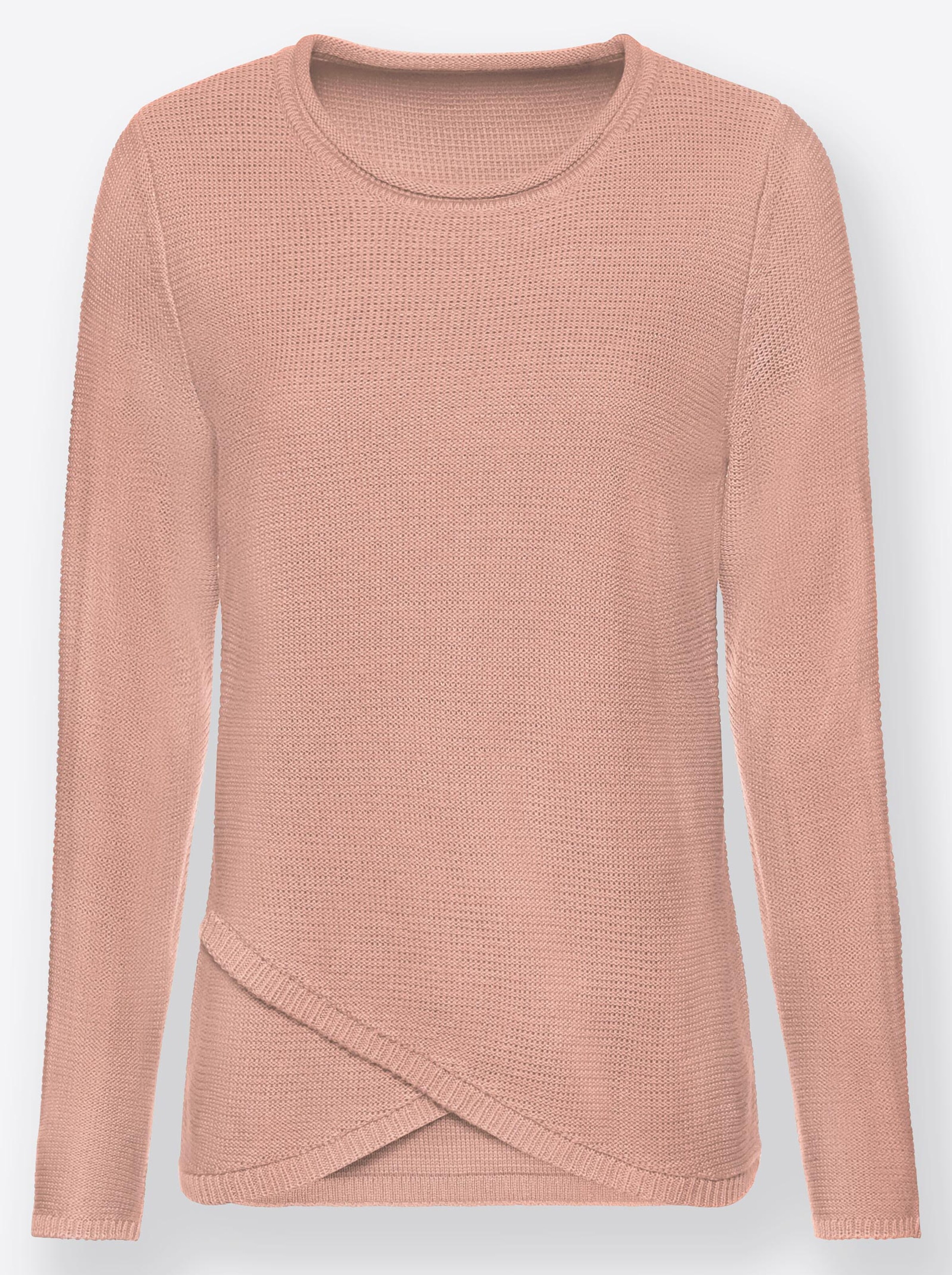 Damenmode Pullover Langarm-Pullover in rosé 