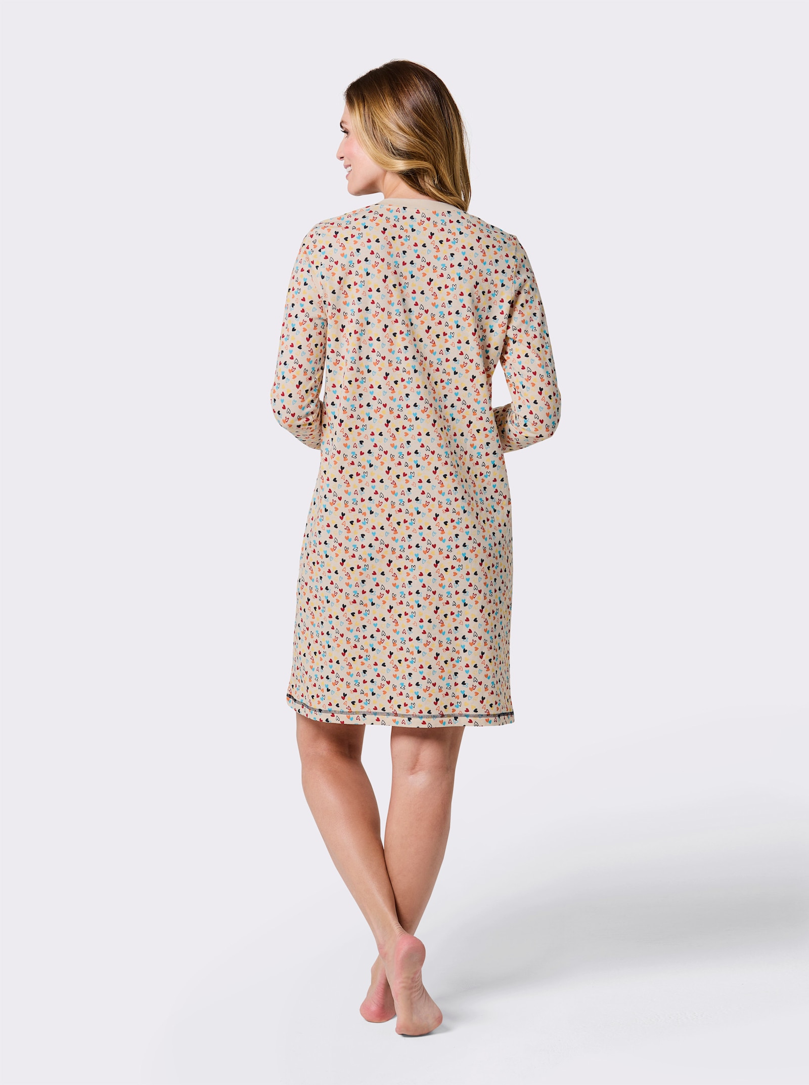 wäschepur Sleepshirts - champagner + champagner-marine-bedruckt