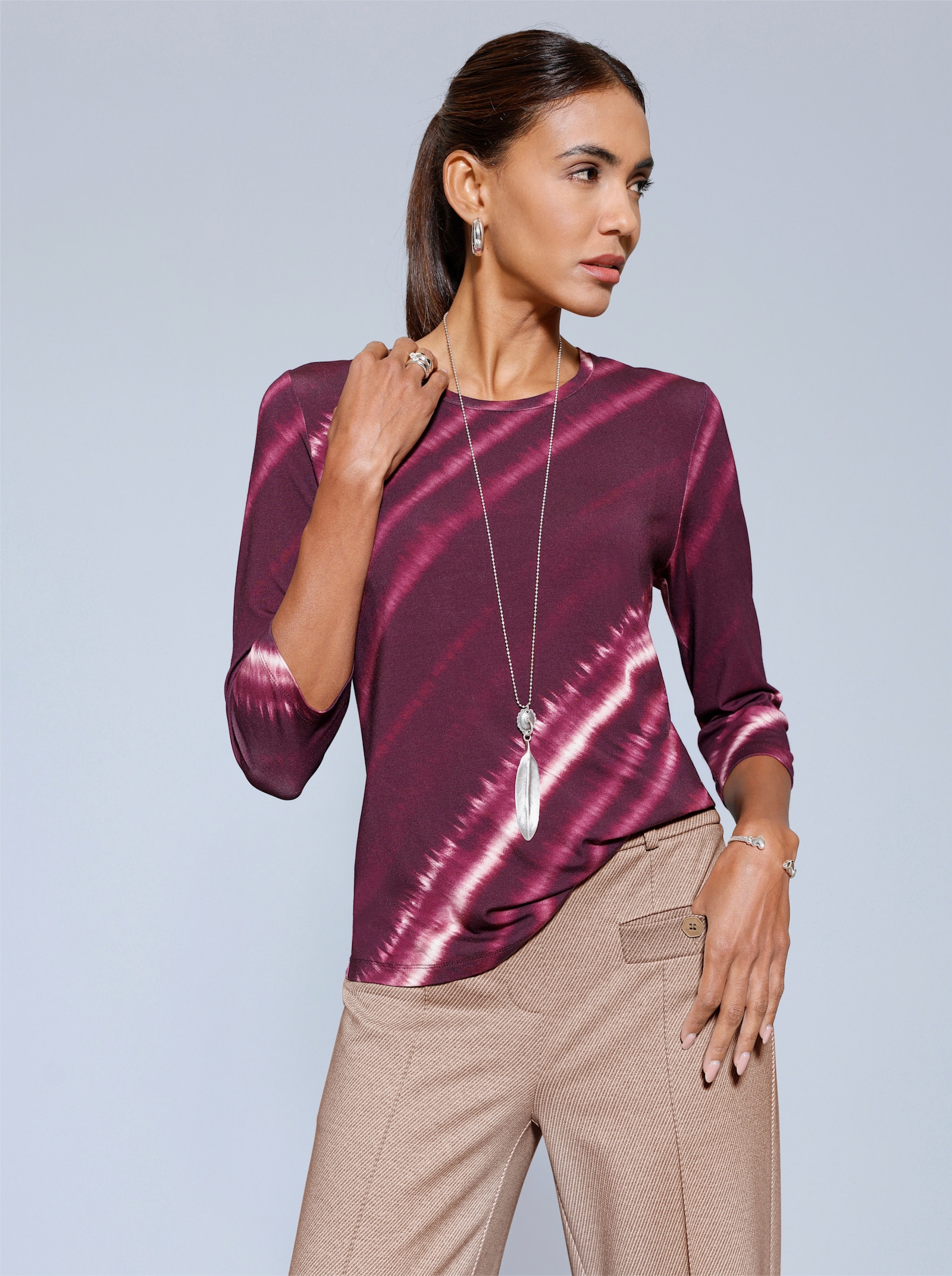 Shirt im modischen Farbverlauf - burgund-bordeaux-bedruckt