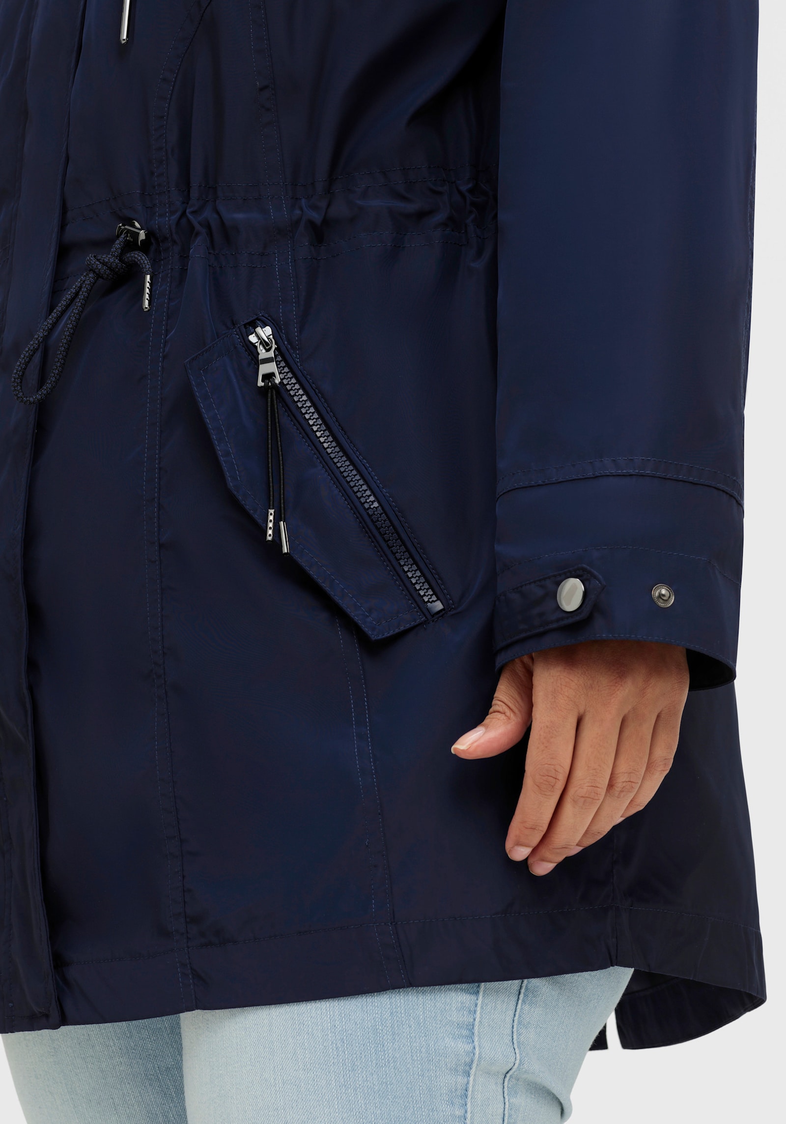 Parka mit Jerseyfutter in Melange-Optik - marine