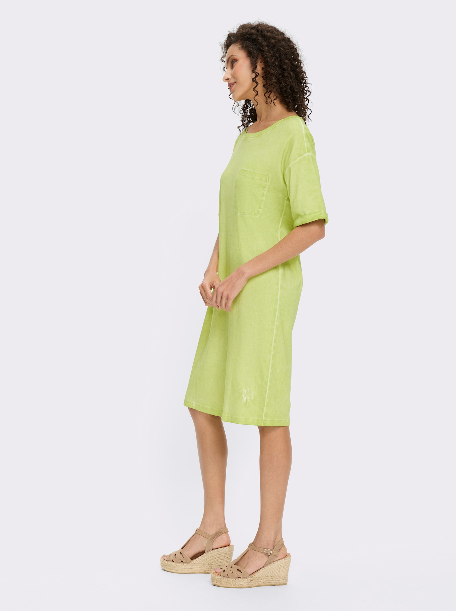heine Jerseykleid mit Oil-dyed-Waschung - pistazie