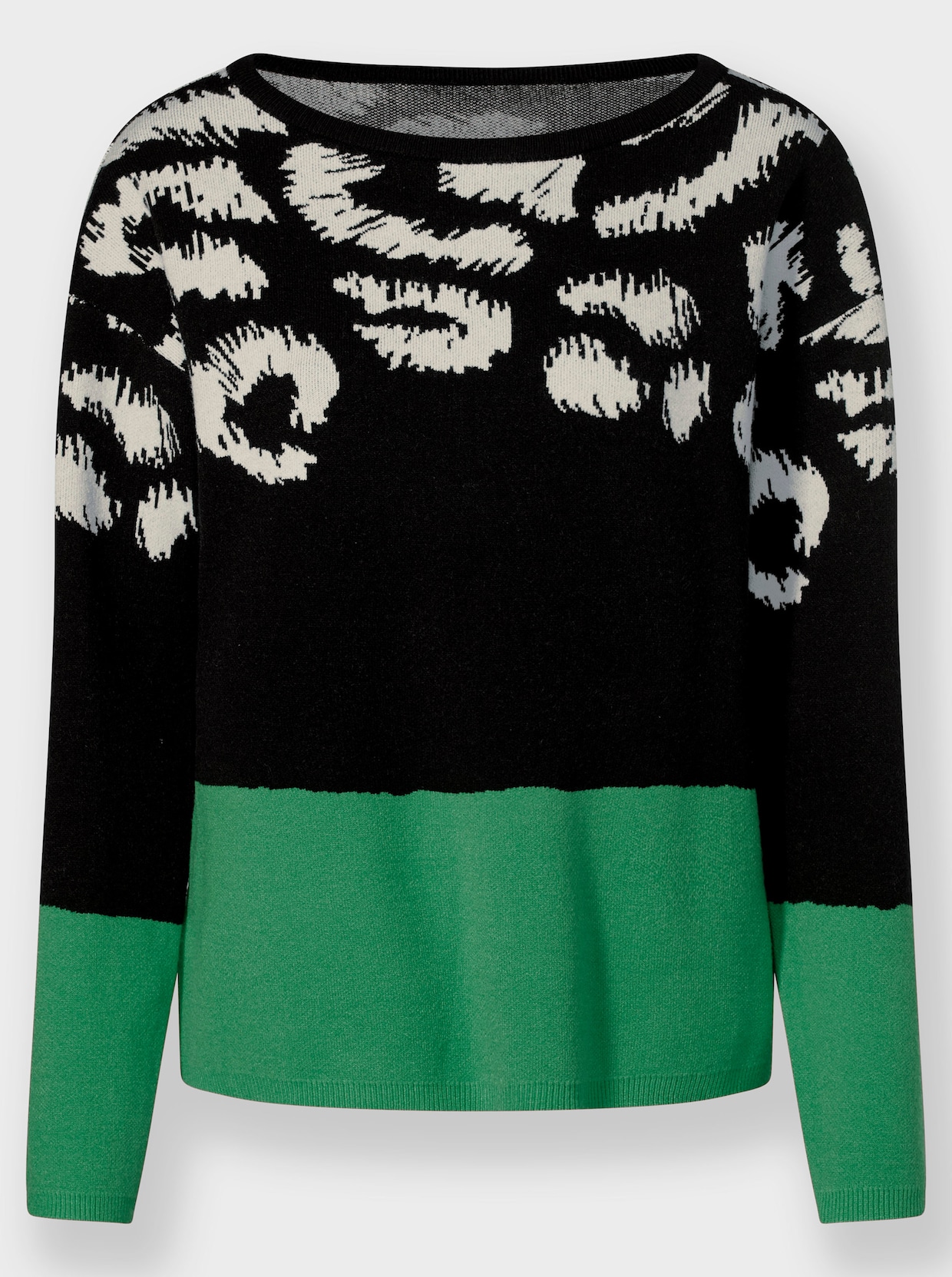heine Pullover met lange mouwen - grasgroen/zwart gedessineerd