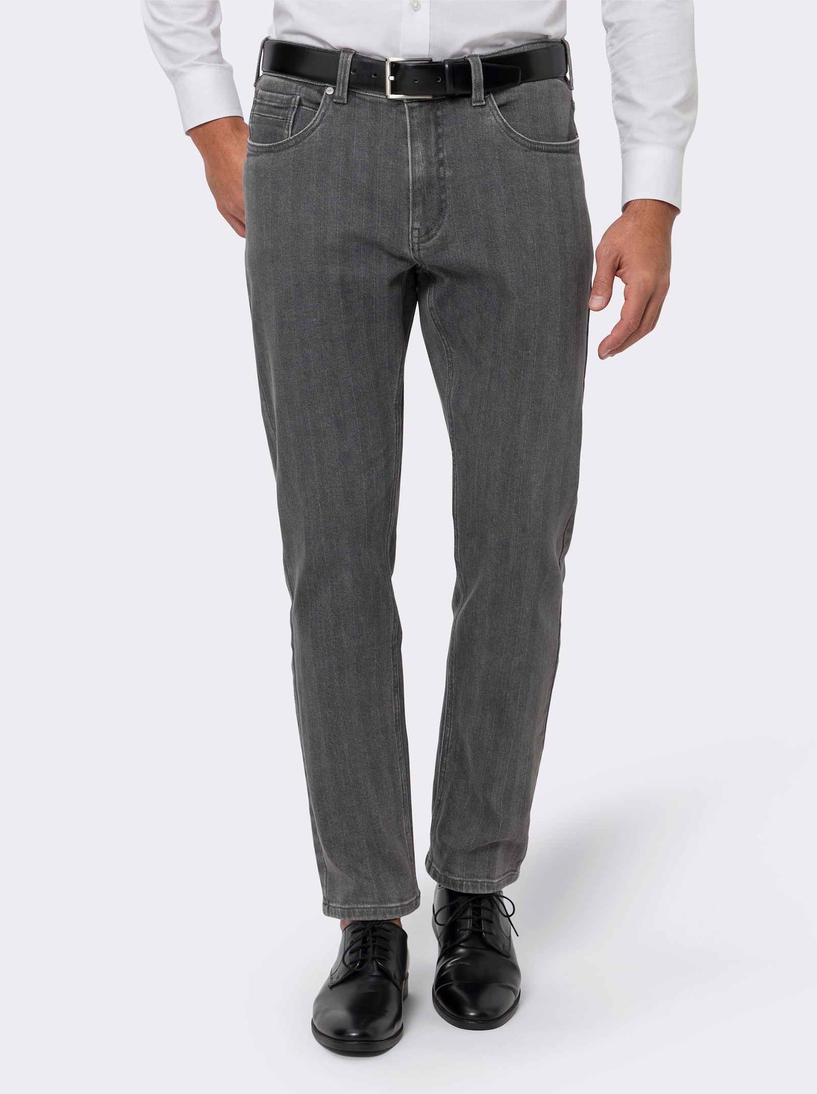 Jeans im Strukturmuster - grey-denim