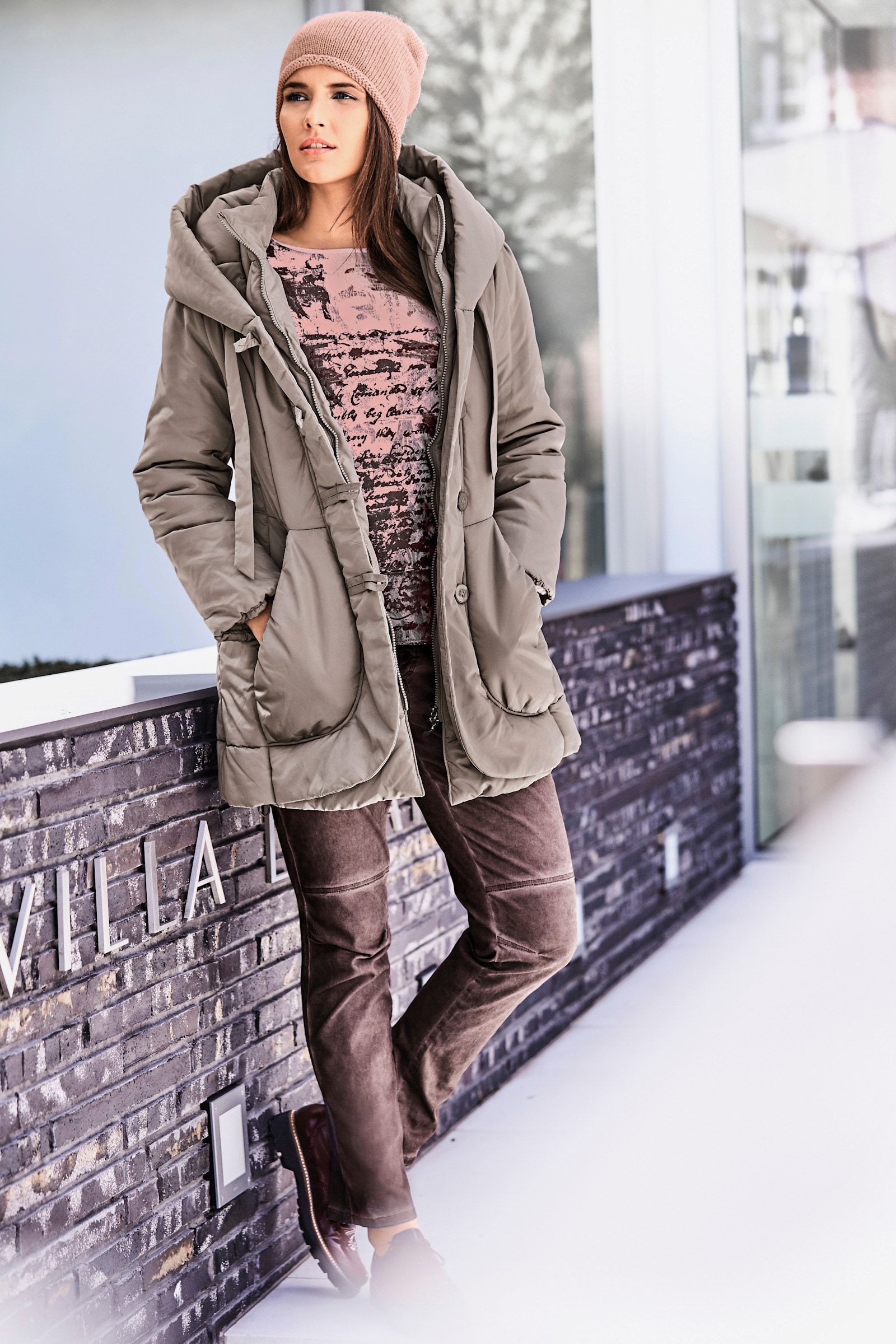 heine Parka mit leichter Wattierung - taupe