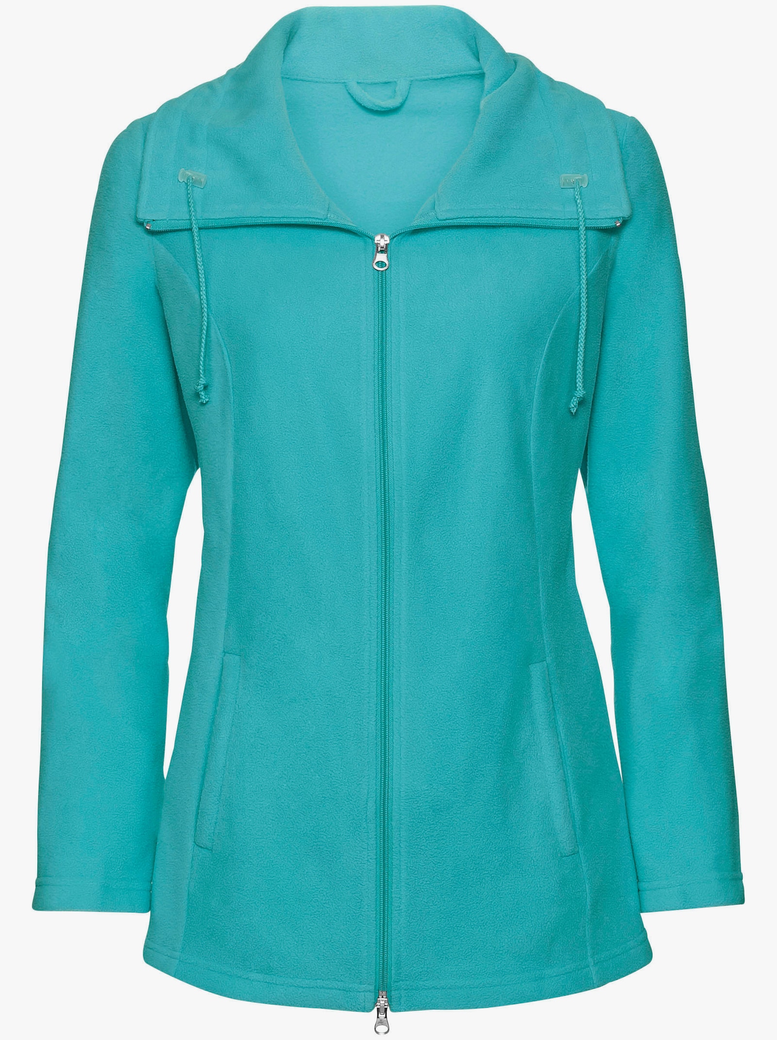 Fleecejacke mit 2-Wege-Reißverschluss - aqua