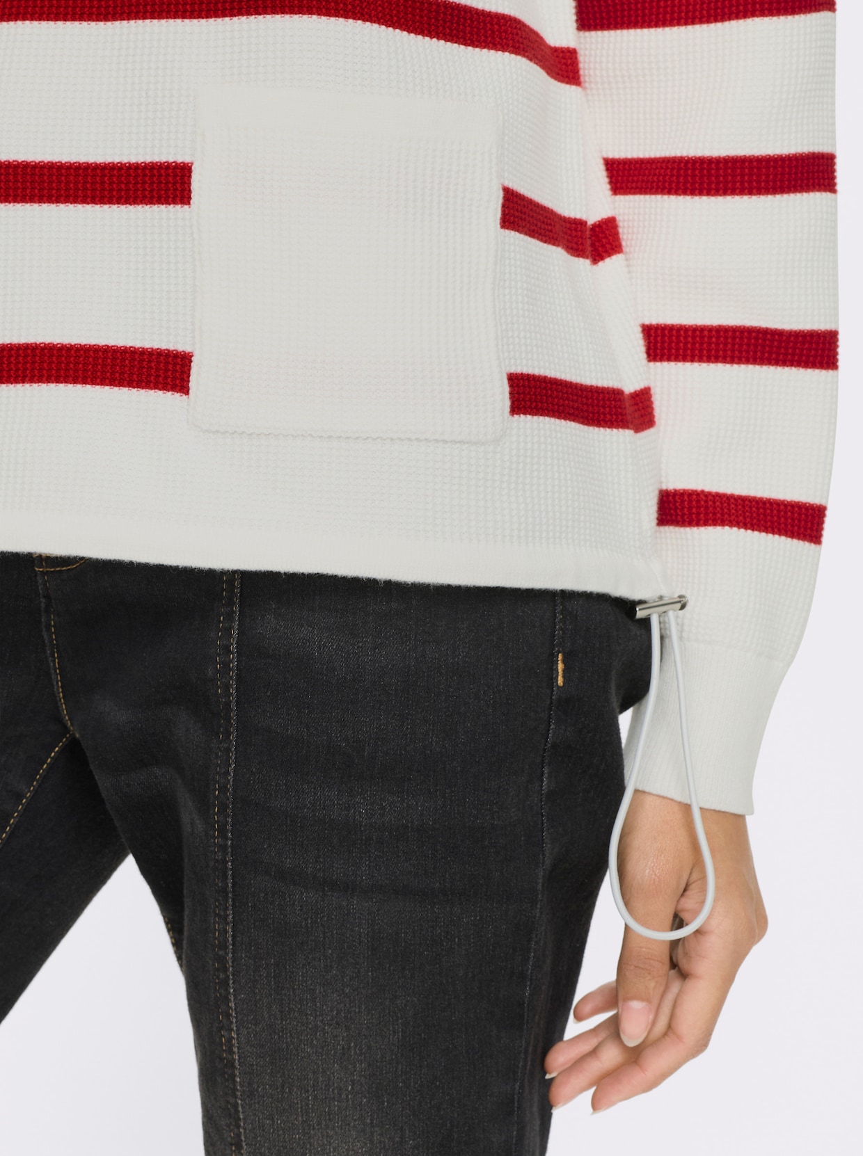 heine Pull en tricot - écru-rouge à rayures