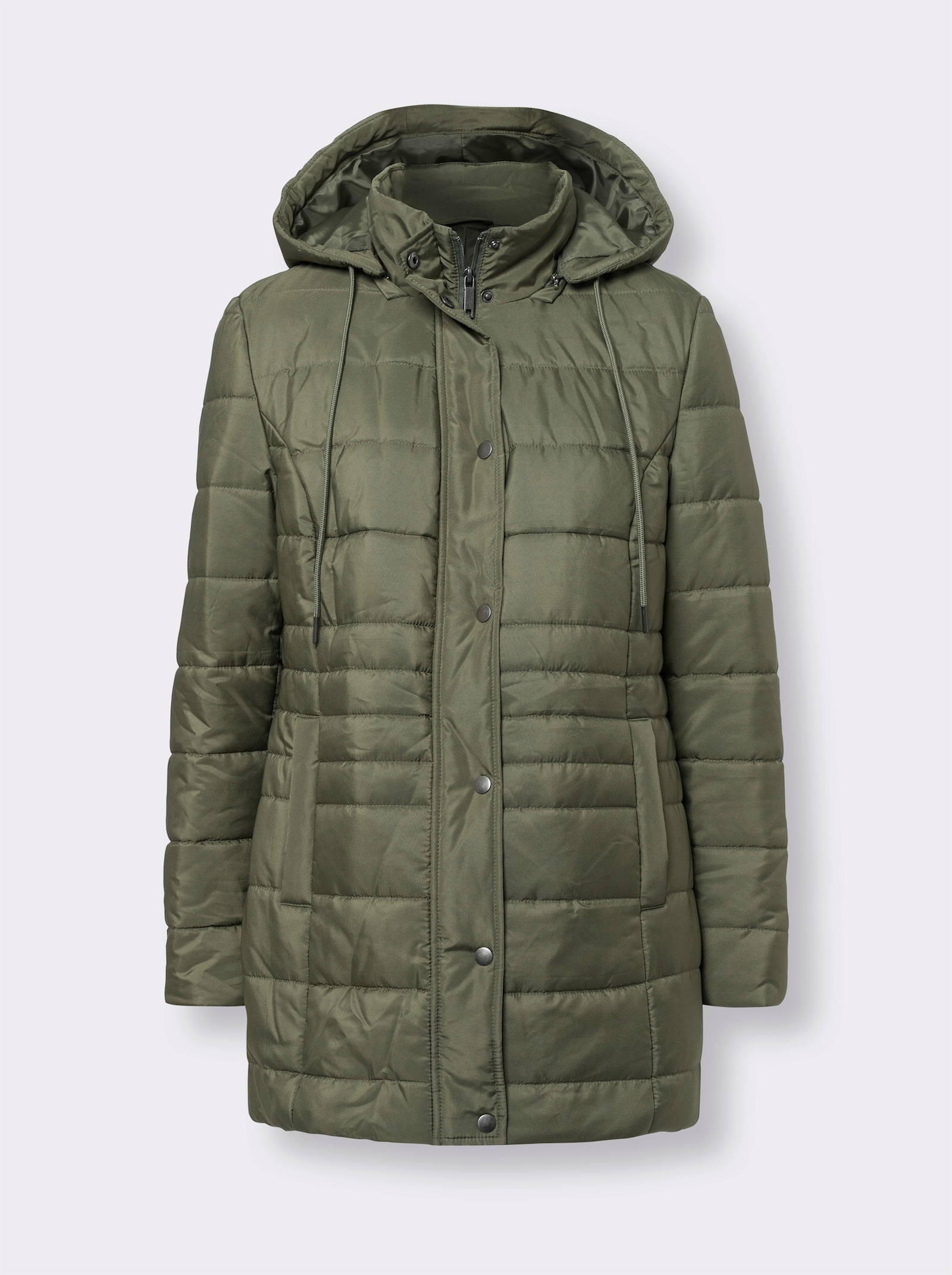 Steppjacke mit seitlichen Druckknöpfen - khaki