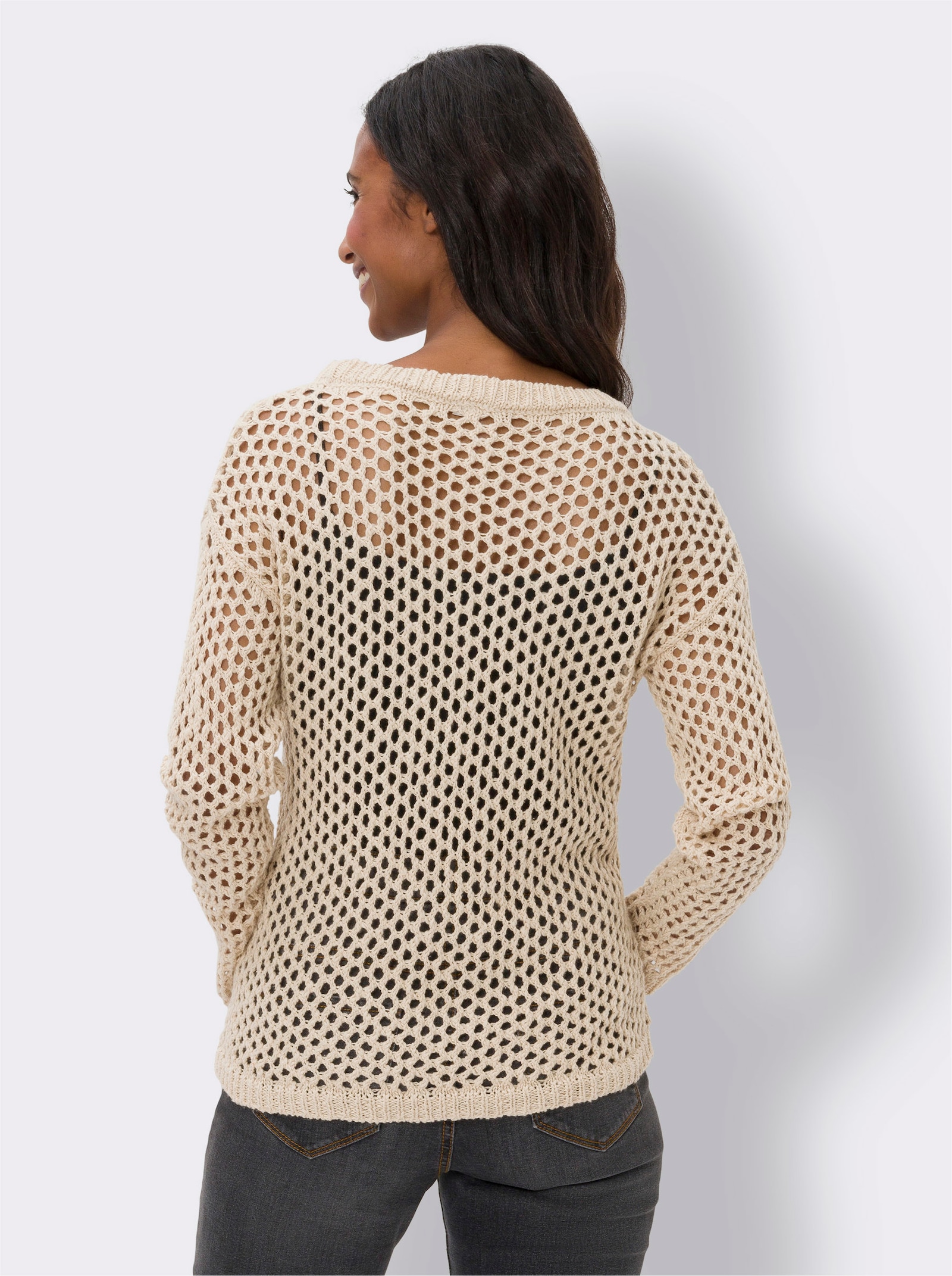heine Pull ajouré avec motif étoile - sable