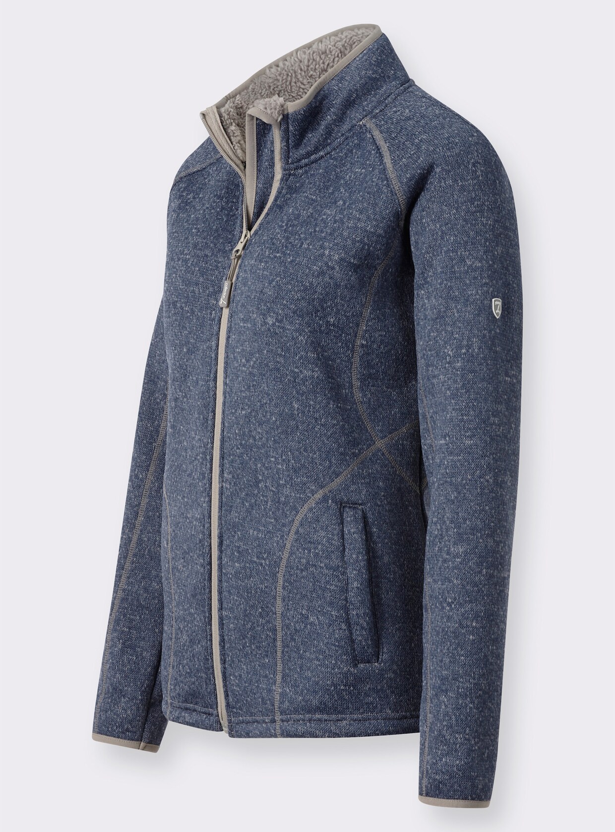 Shirtjacke - rauchblau-meliert