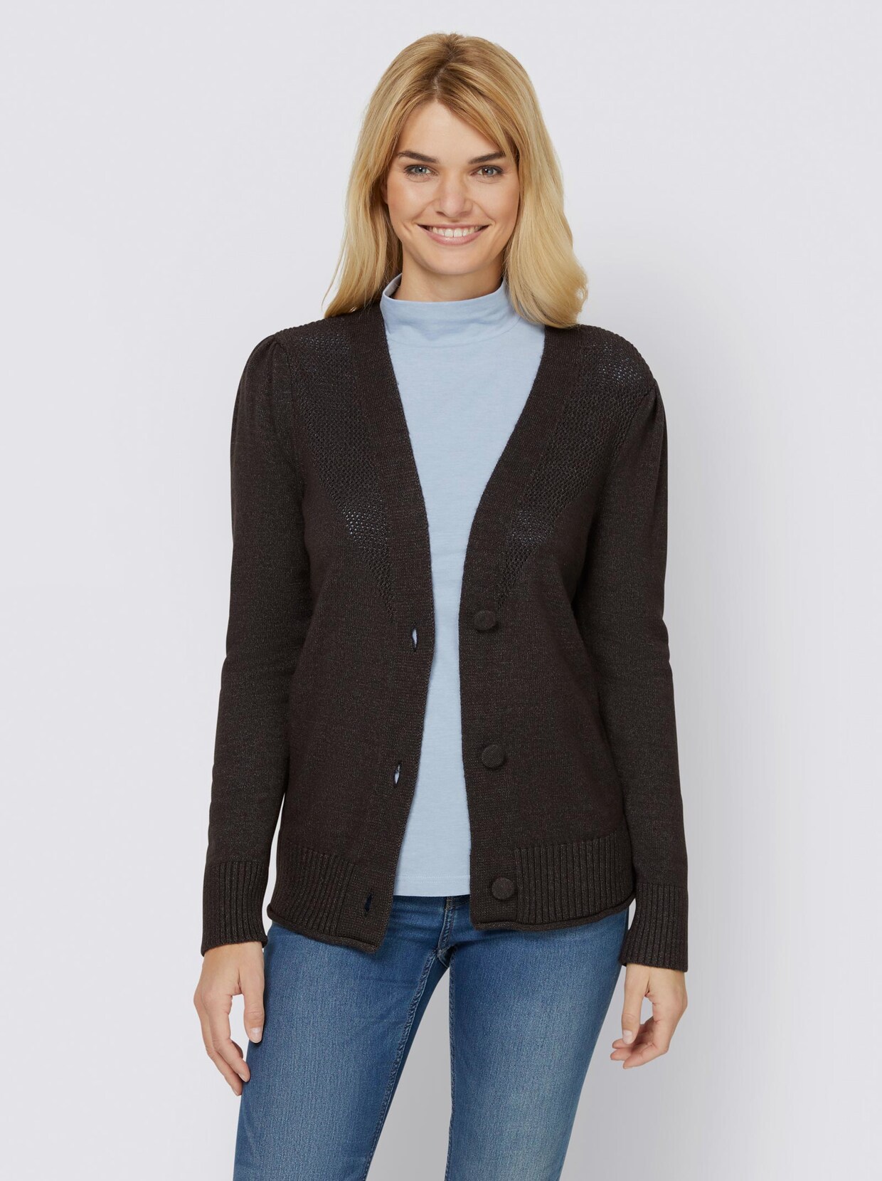 Linea Tesini Strickjacke - graphit-meliert