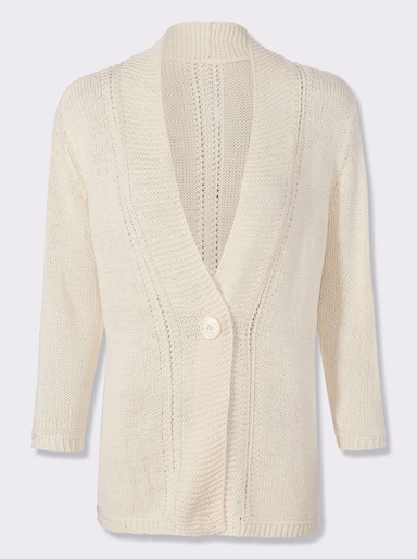 Strickjacke in pflegeleichtem Bändchengarn - champagner
