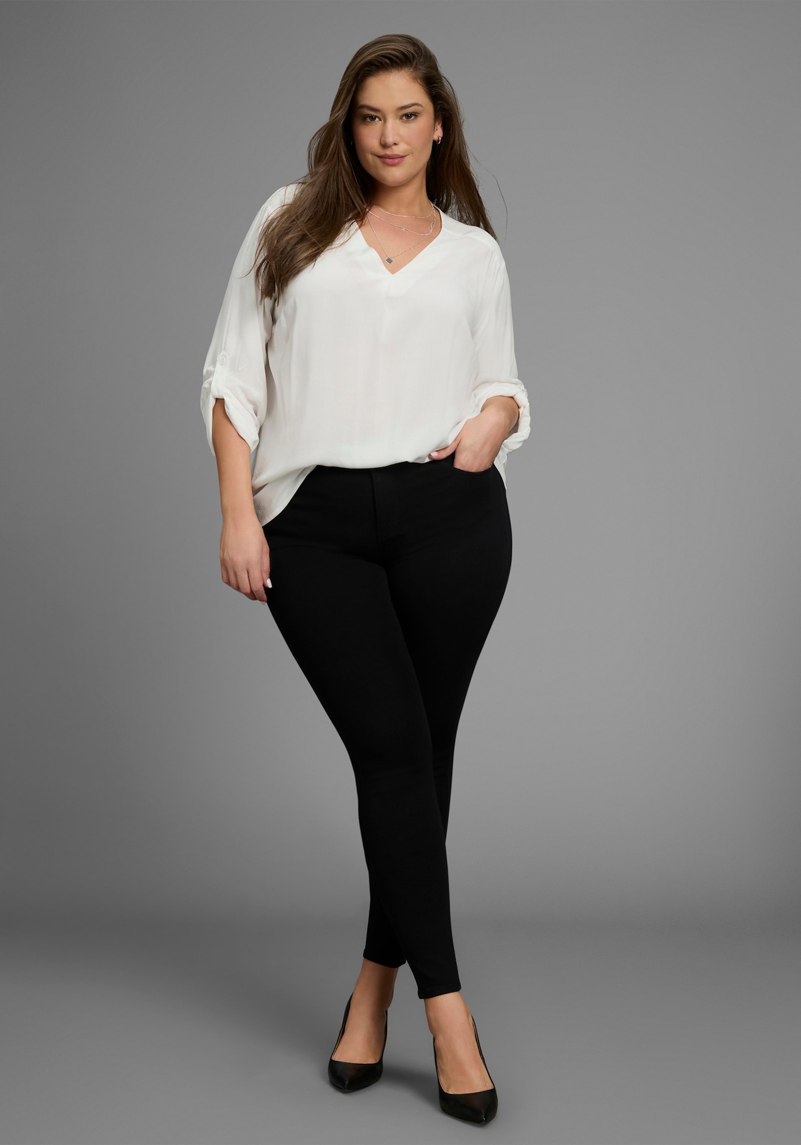 Skinny-fit-Jeans - black denim