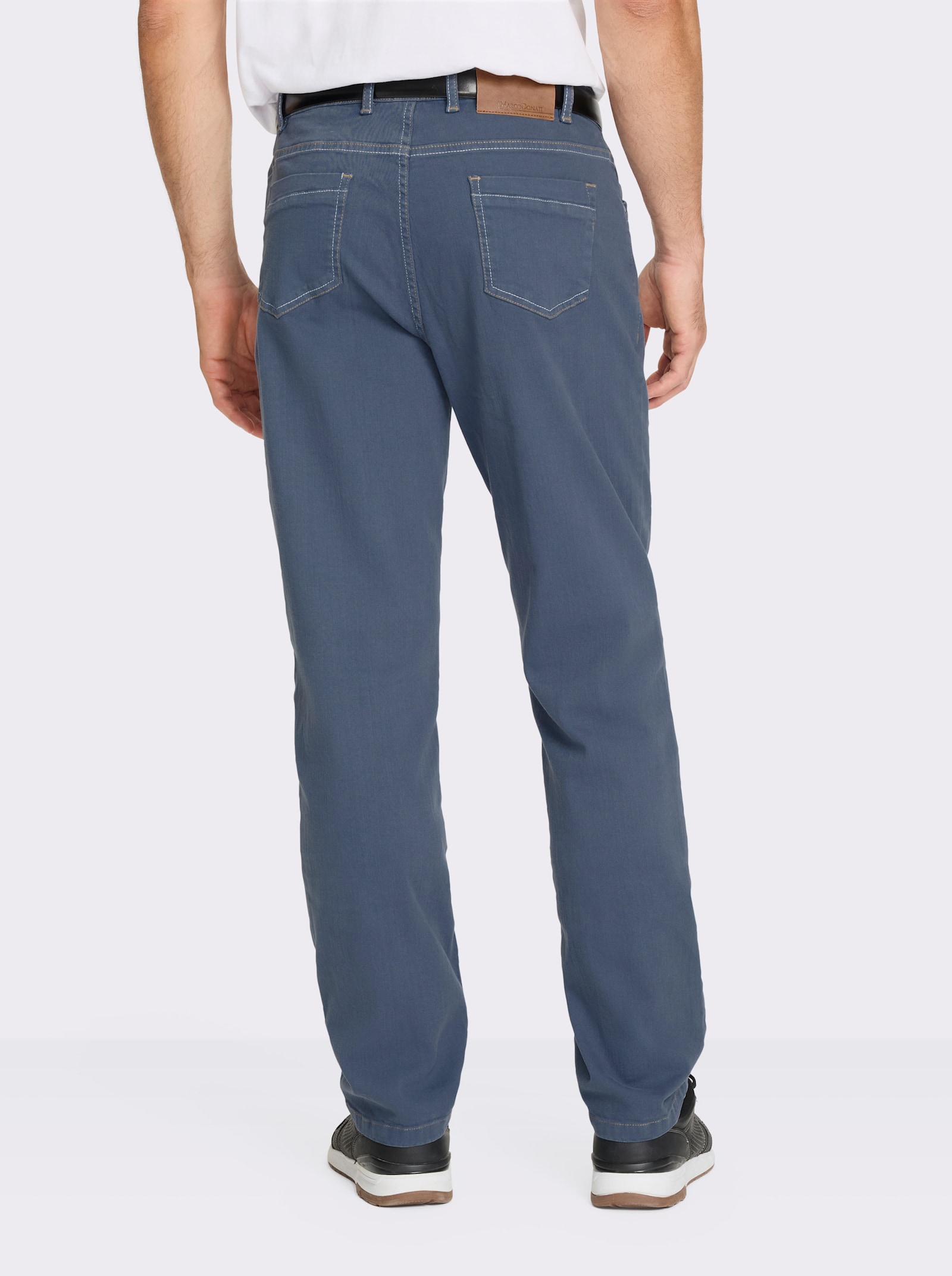 Marco Donati 5-pocketjeans van katoenstretch - duivenblauw