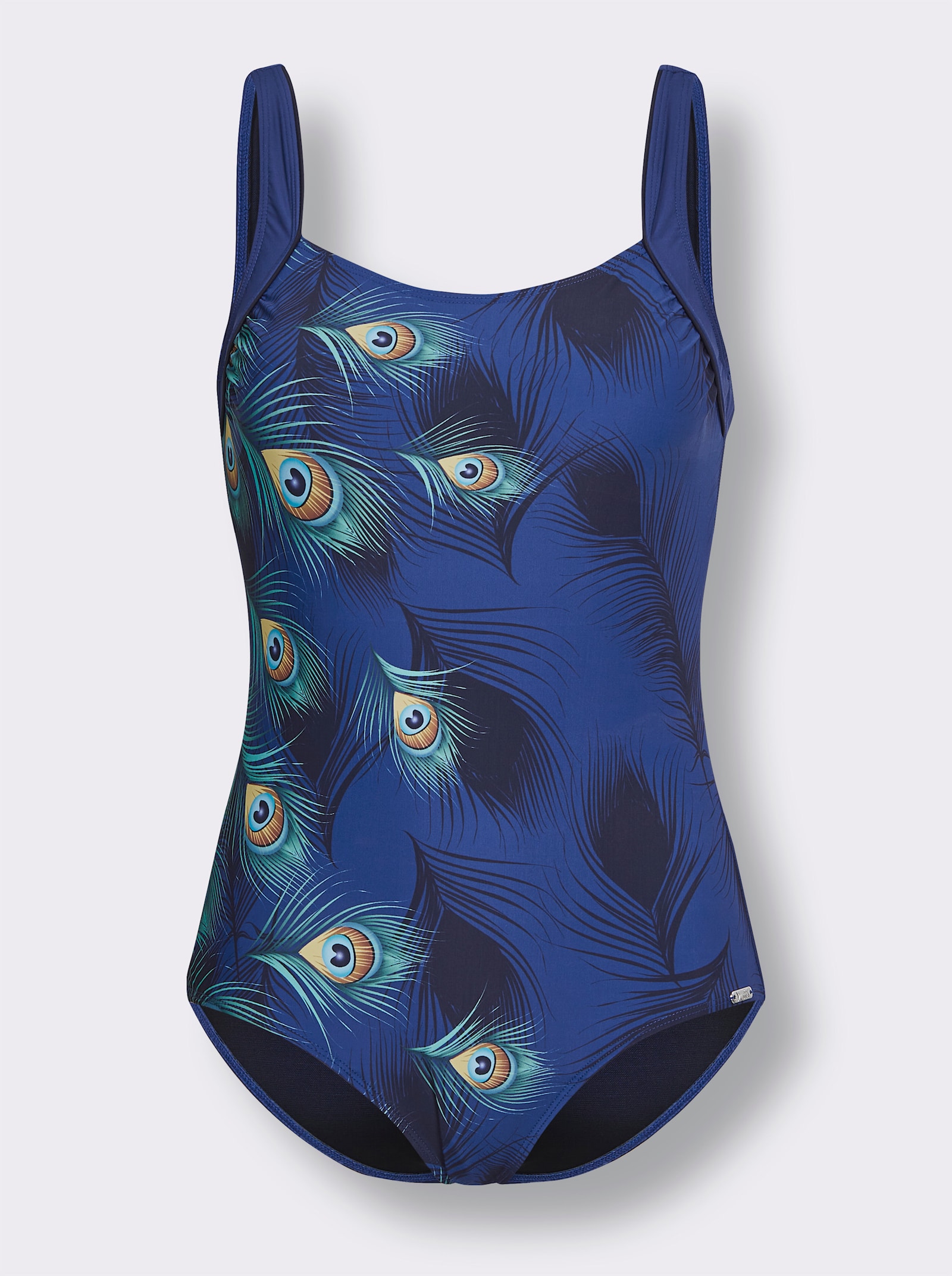 feel good Badeanzug mit Shaping-Einsatz - royalblau-blaugrün-bedruckt