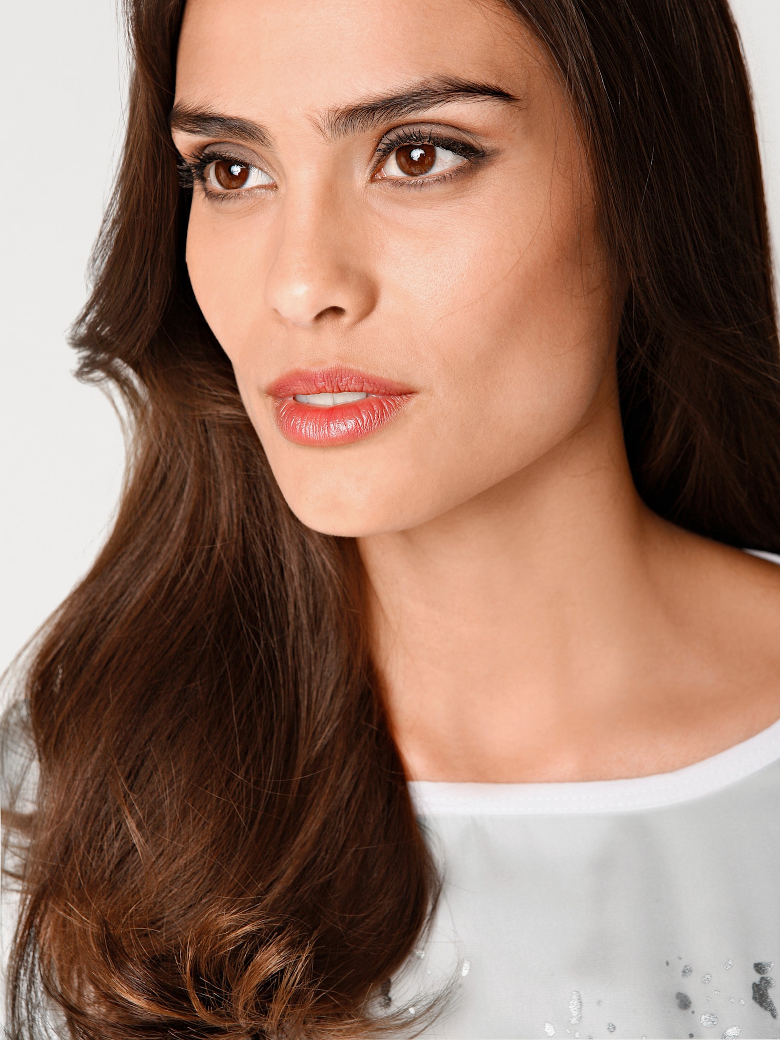 heine T-shirt à manches longues avec imprimé métallisé - blanc