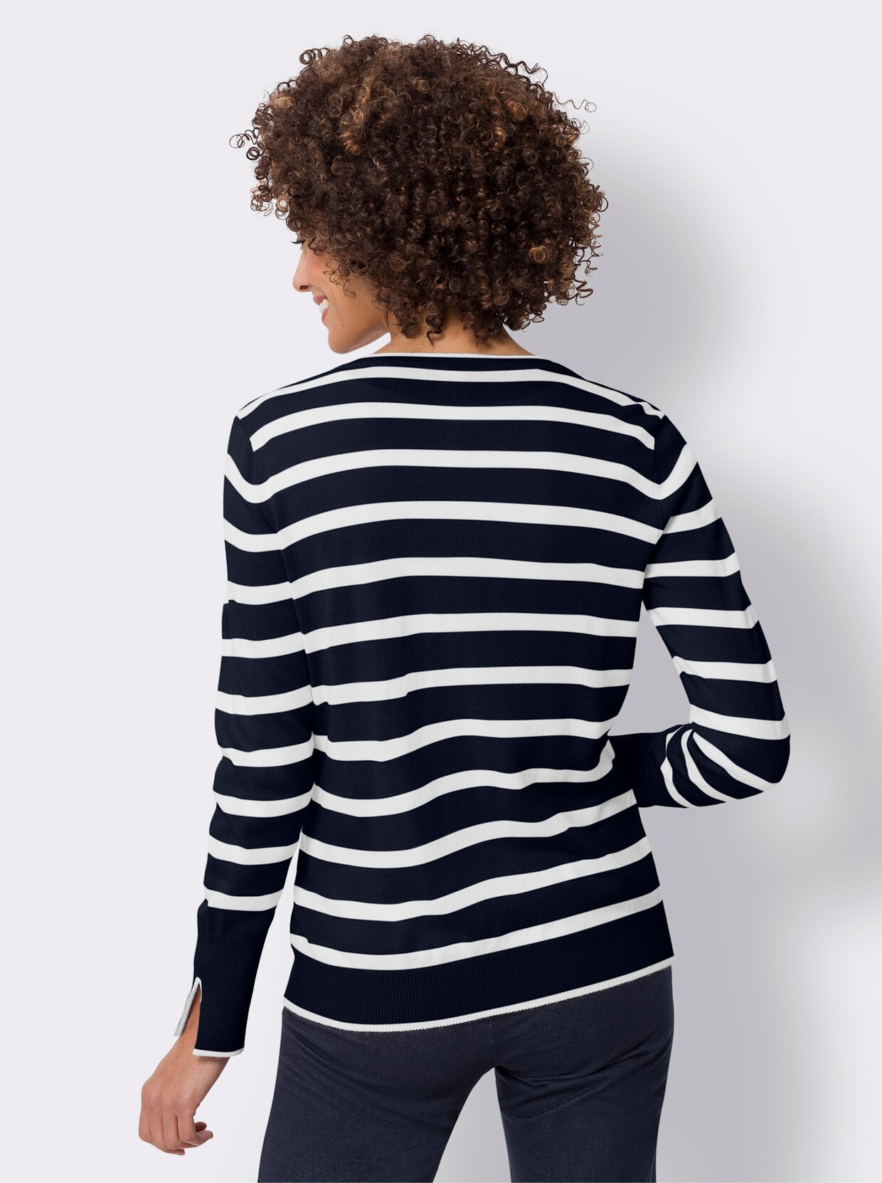 Vest - marine/ecru gestreept