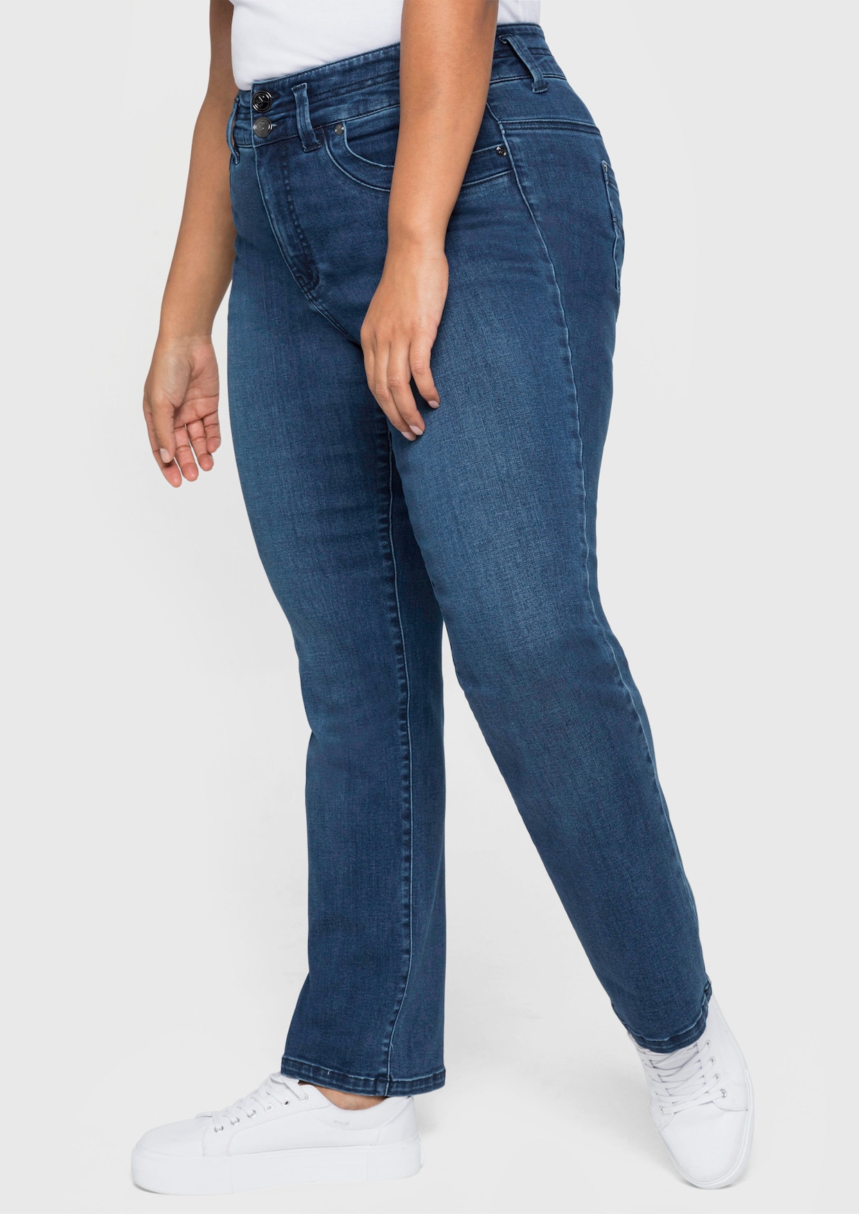 sheego Gerade Jeans - dark blue denim